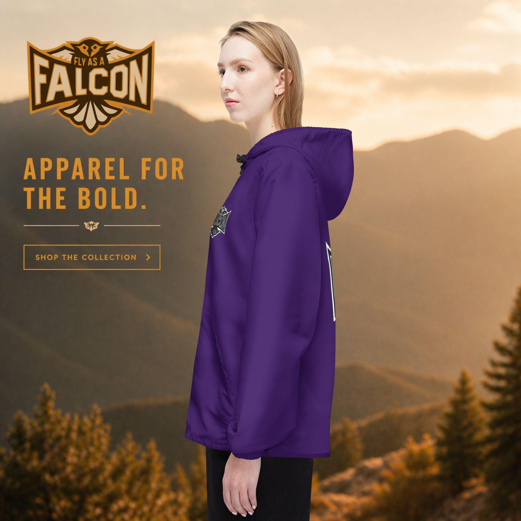 Fly As A Falcon Cosmos purple windbreaker jacket alternate view