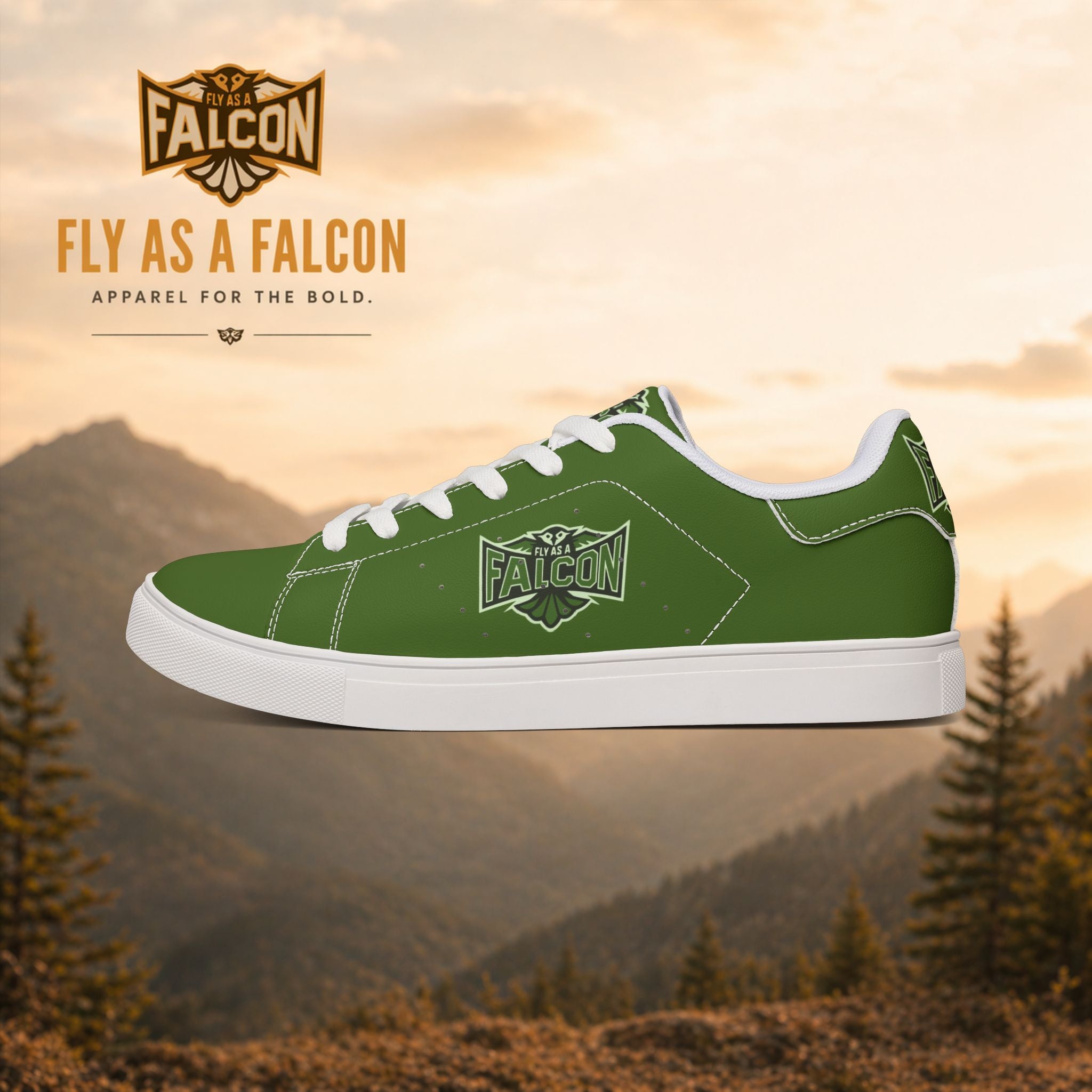 Fly As A Falcon Low-Top Sneakers | Forest Ash