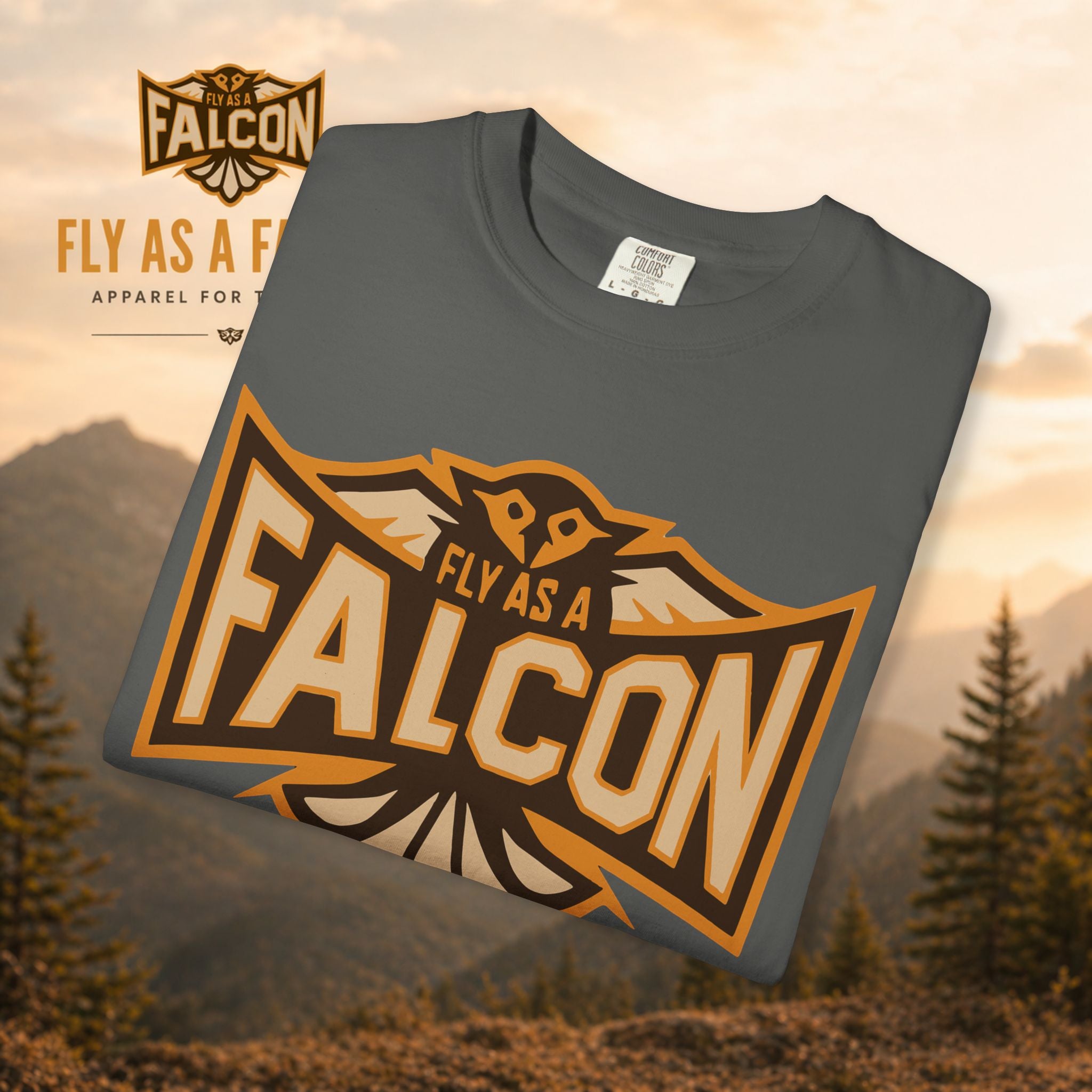 Fly As A Falcon T-Shirt | Sepia