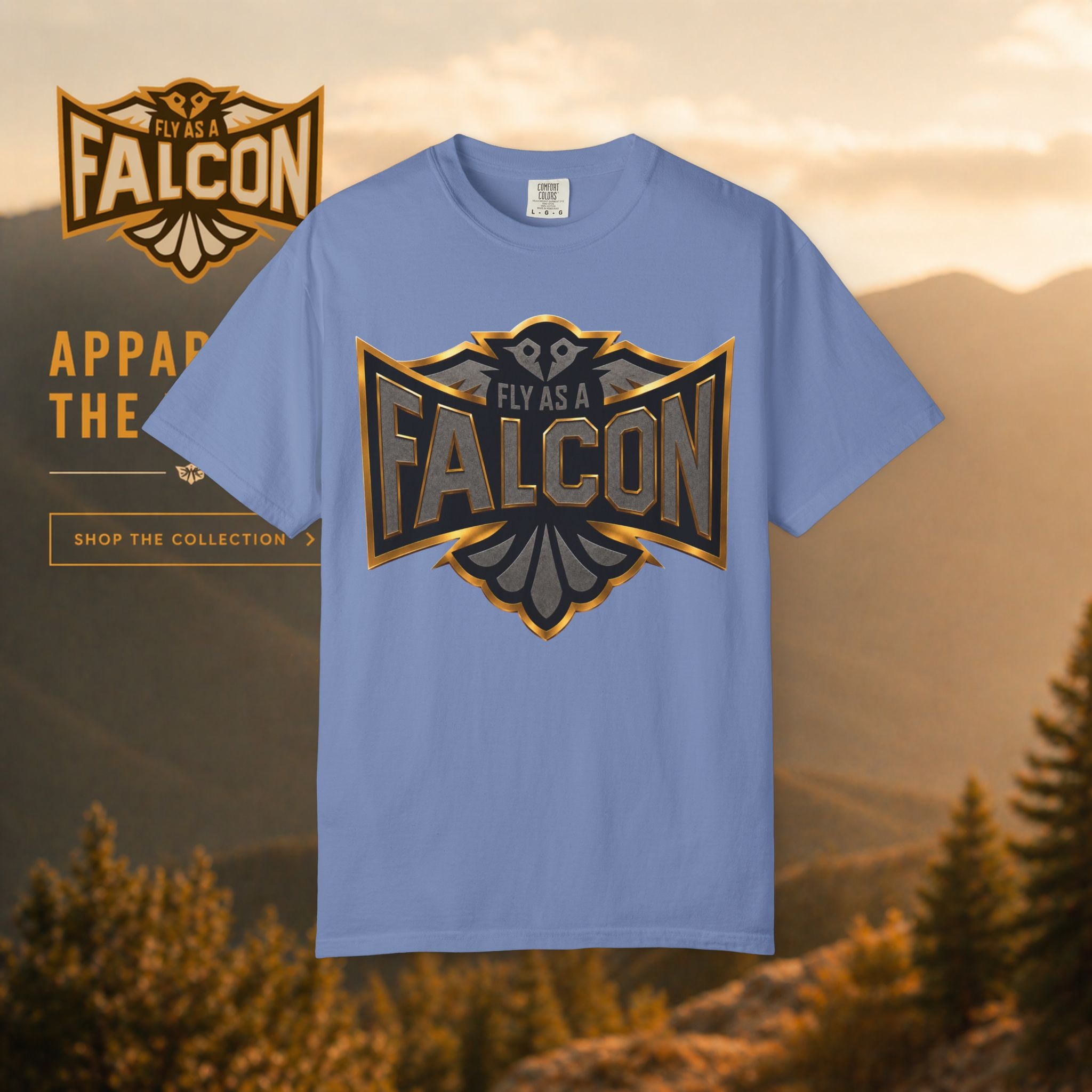 Fly As A Falcon Graphic T-Shirt | Black & Gold Collection 02