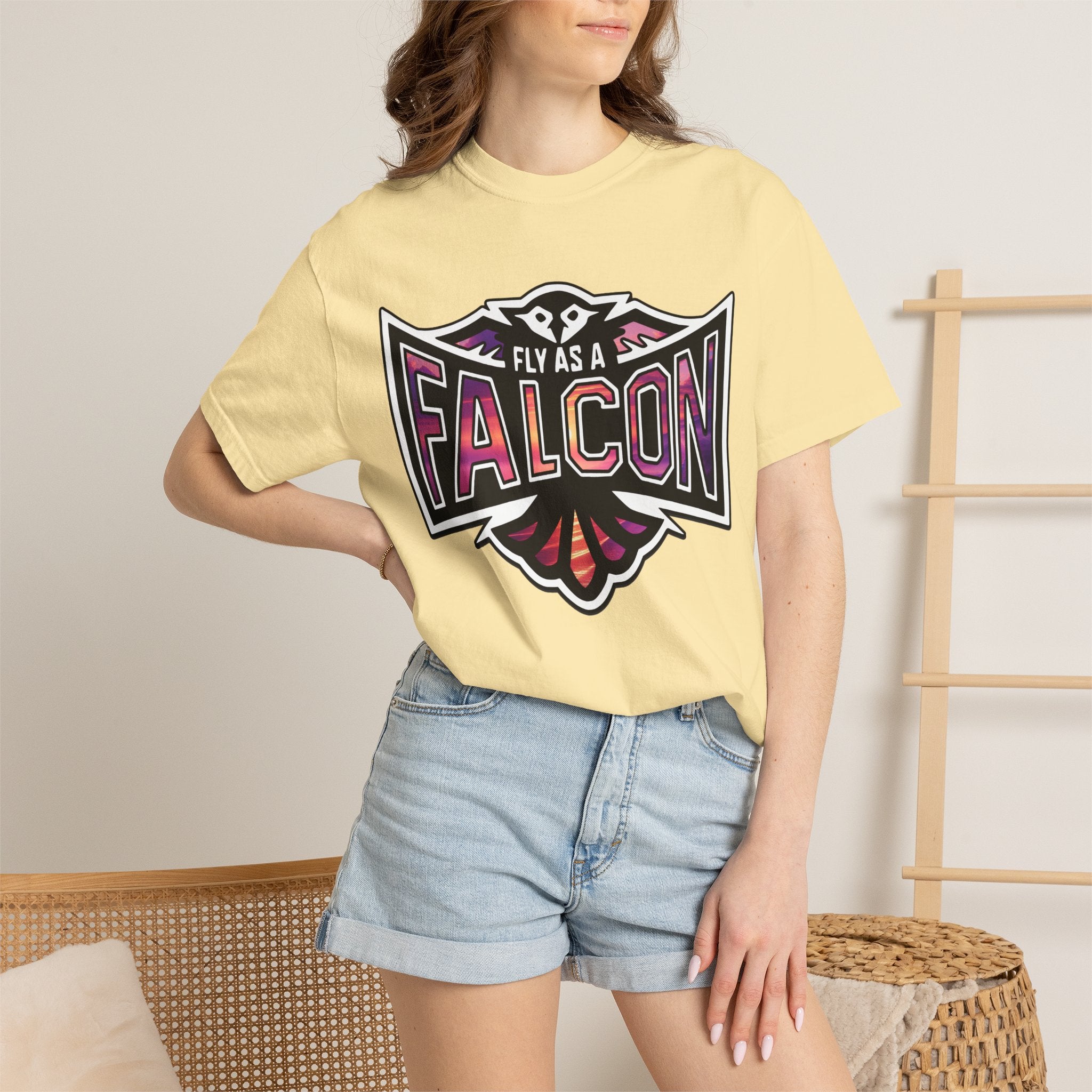Fly As A Falcon Athletic Logo T-Shirt | Ocean Set