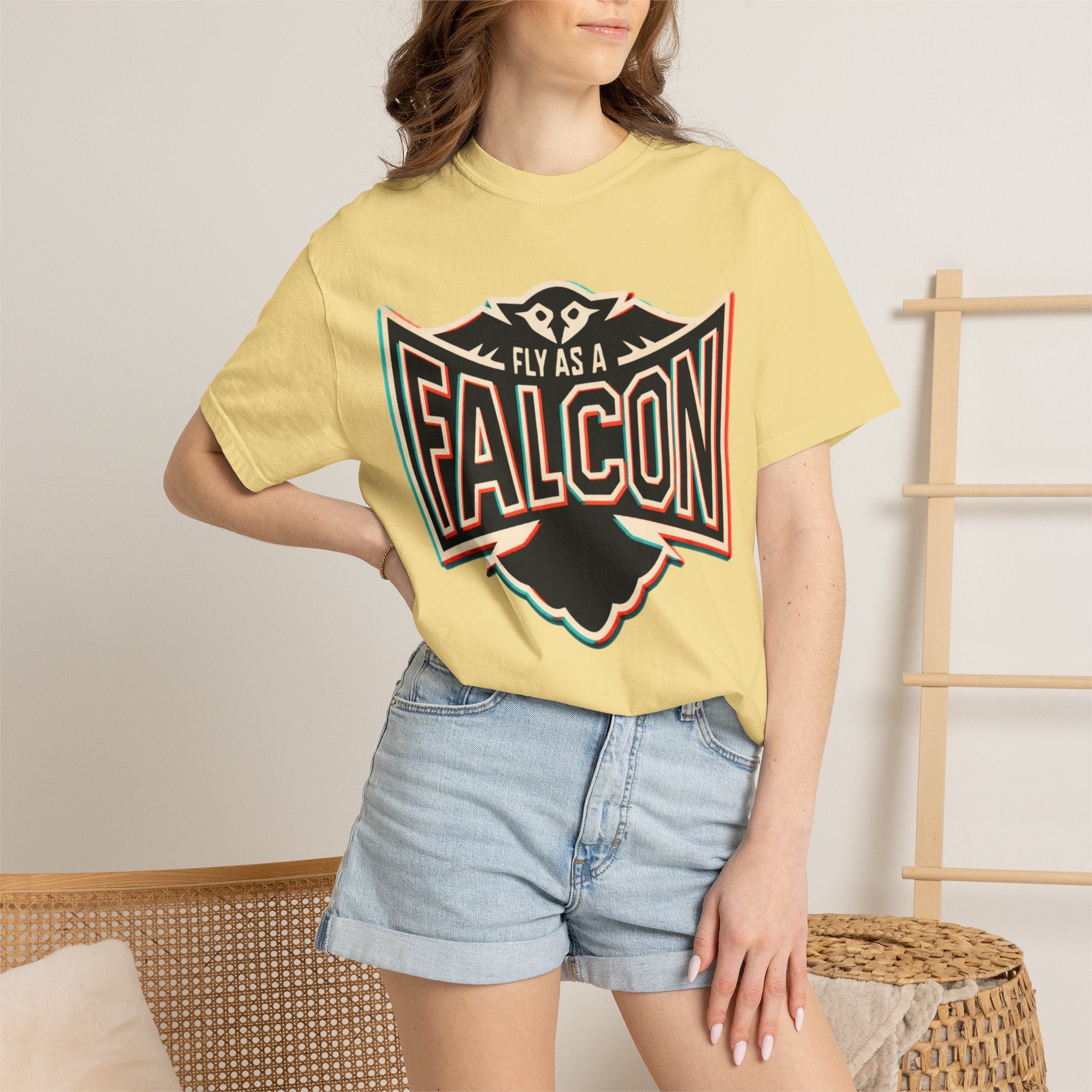 Fly As A Falcon Graphic T-Shirt | Retro 3D