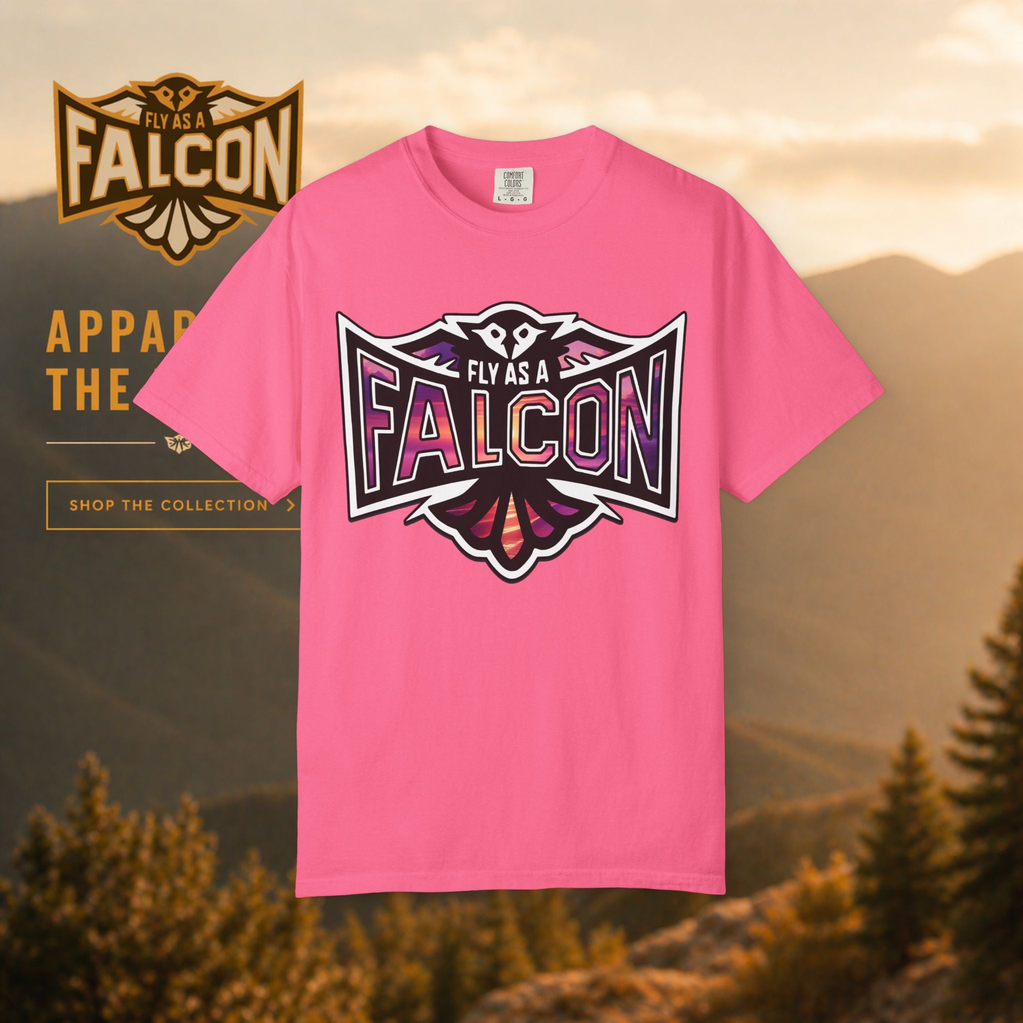 Fly As A Falcon Athletic Logo T-Shirt | Ocean Set