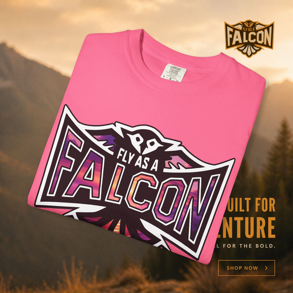 Fly As A Falcon Athletic Logo T-Shirt | Ocean Set
