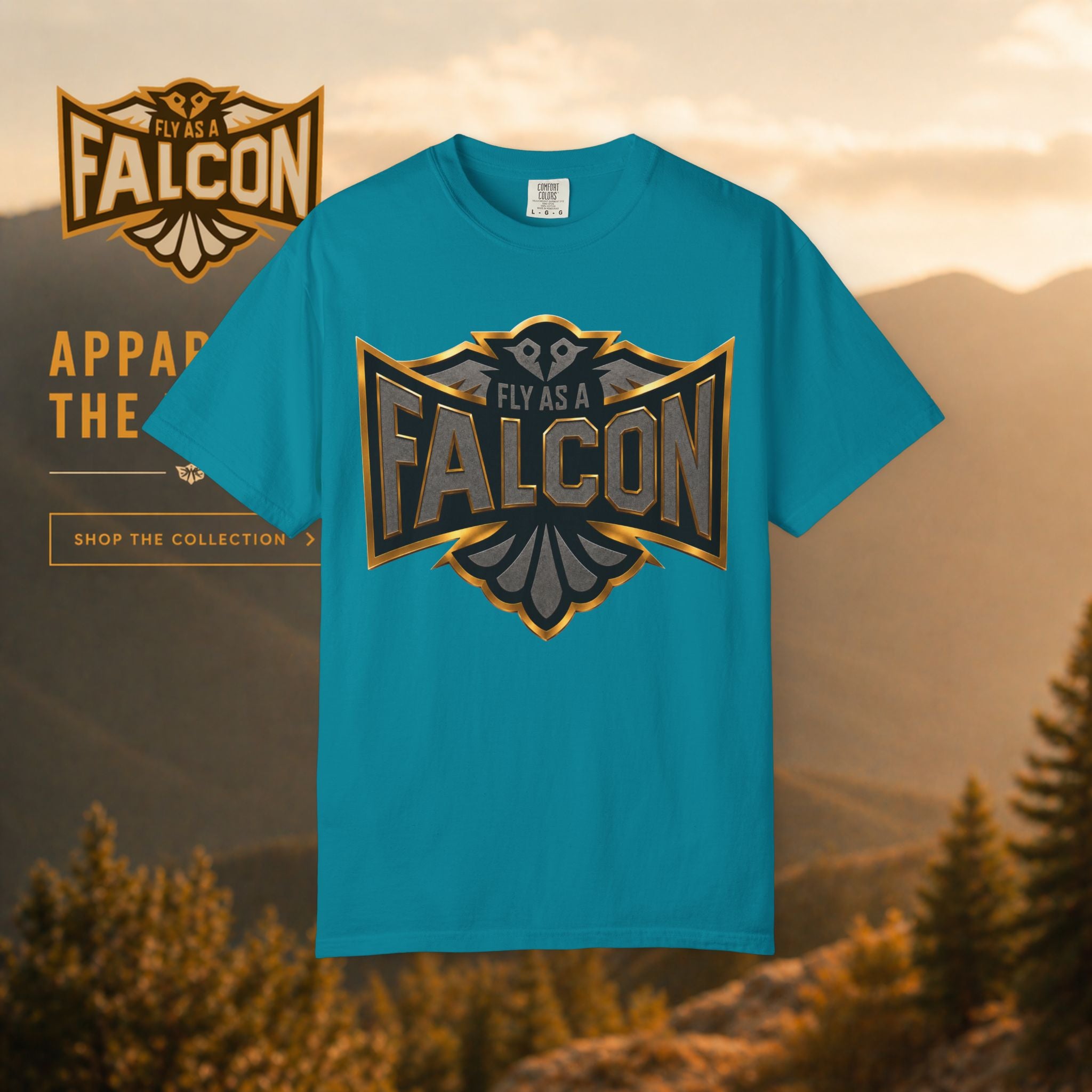 Fly As A Falcon Graphic T-Shirt | Black & Gold Collection 02
