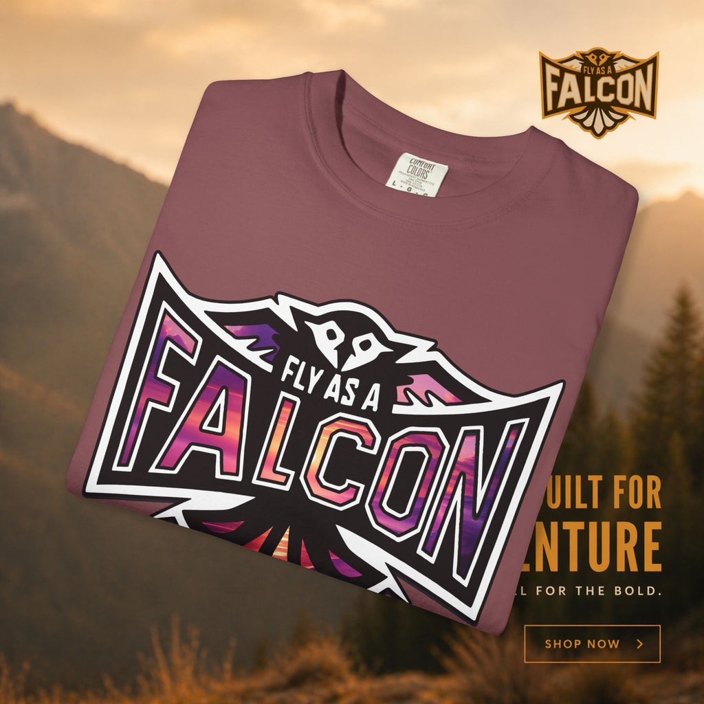 Fly As A Falcon Athletic Logo T-Shirt | Ocean Set