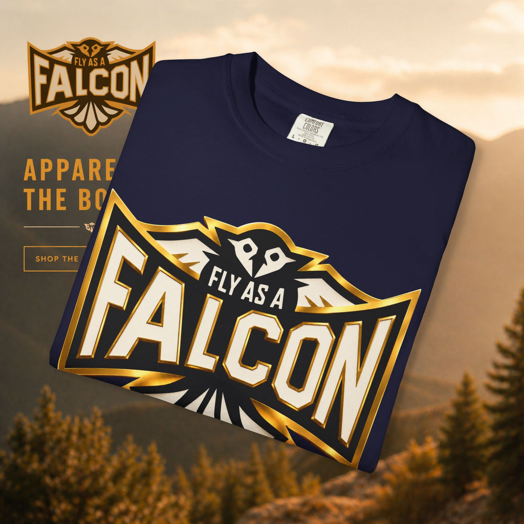 Fly As A Falcon Graphic T-Shirt | Black & Gold Collection 01