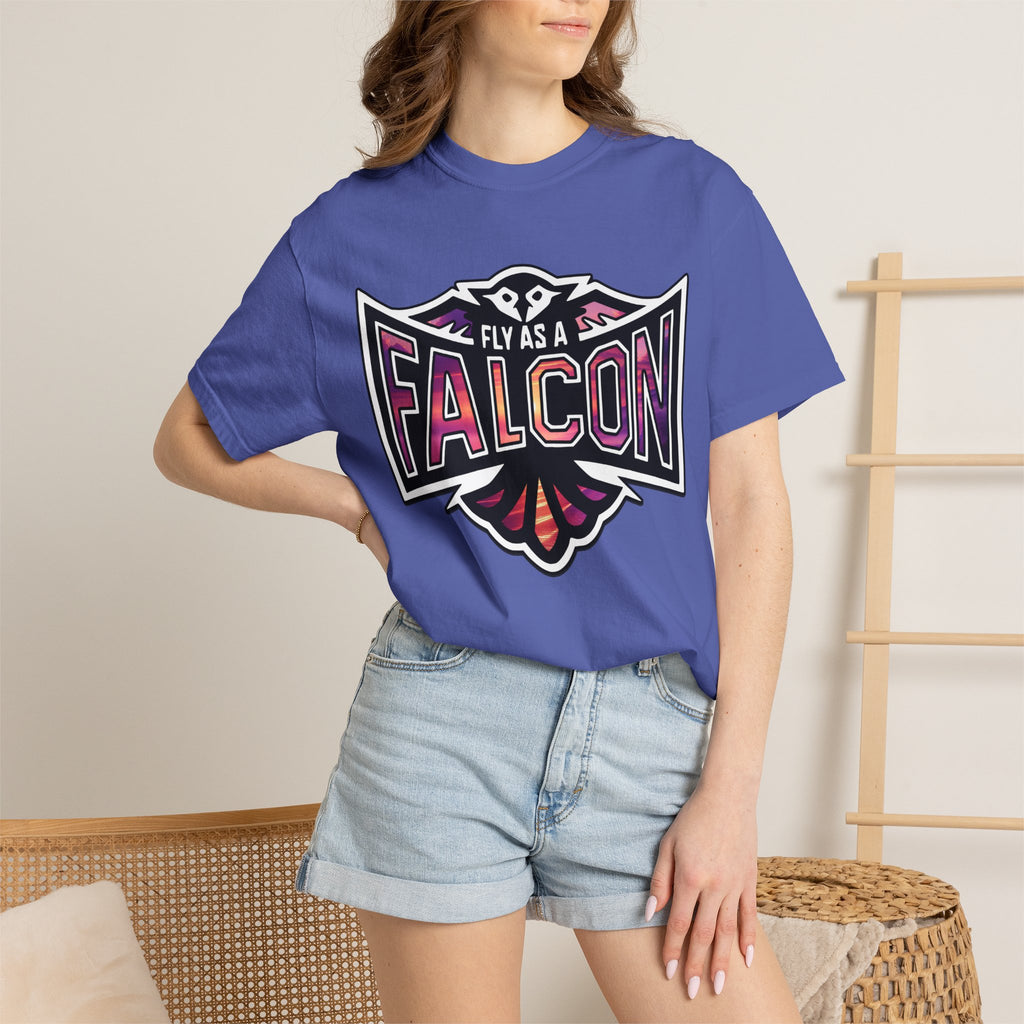 Fly As A Falcon Athletic Logo T-Shirt | Ocean Set