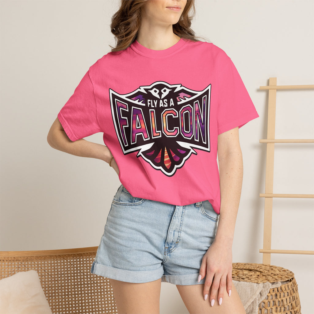 Fly As A Falcon Athletic Logo T-Shirt | Ocean Set