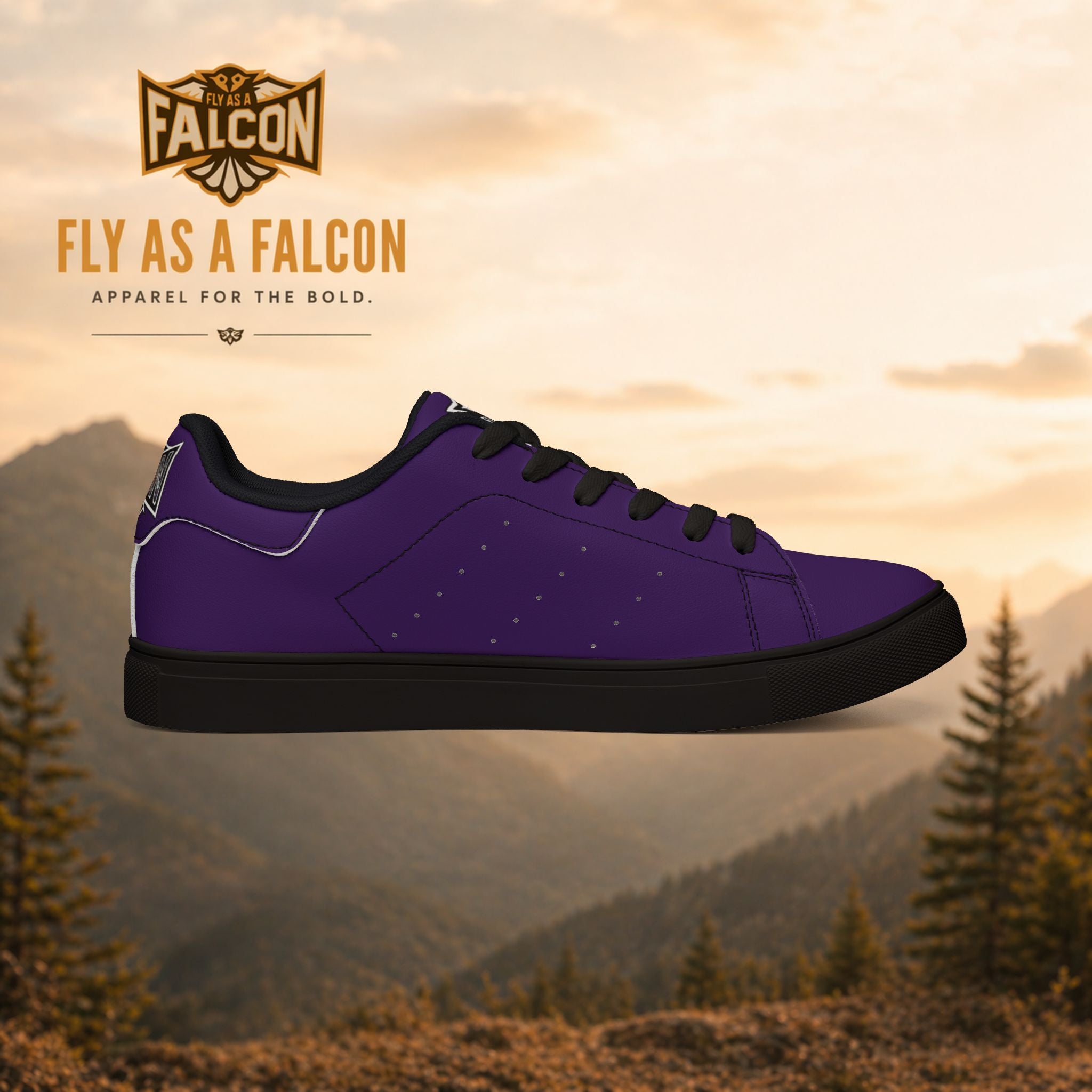 Fly As A Falcon Purple Low-Top Sneakers | Cosmos