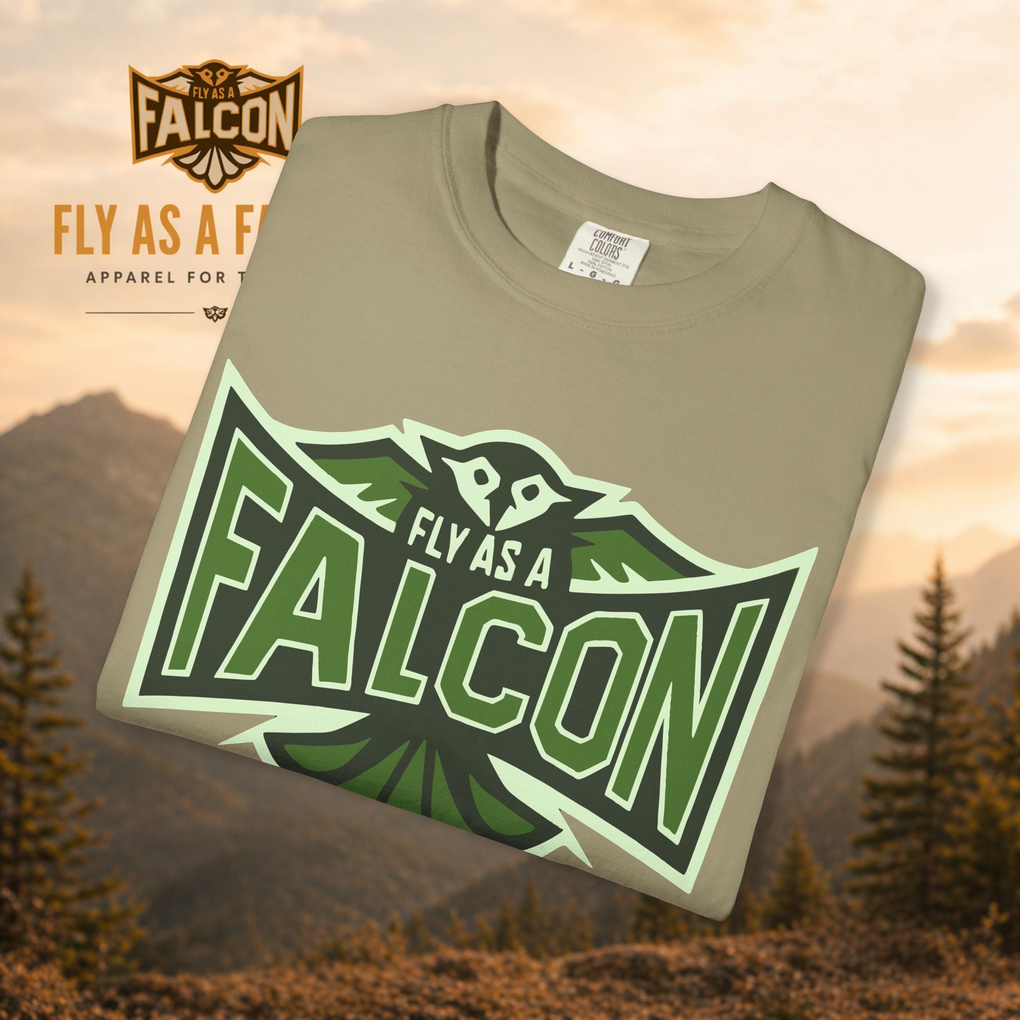 Fly As A Falcon T-Shirt | Forest Ash Retro