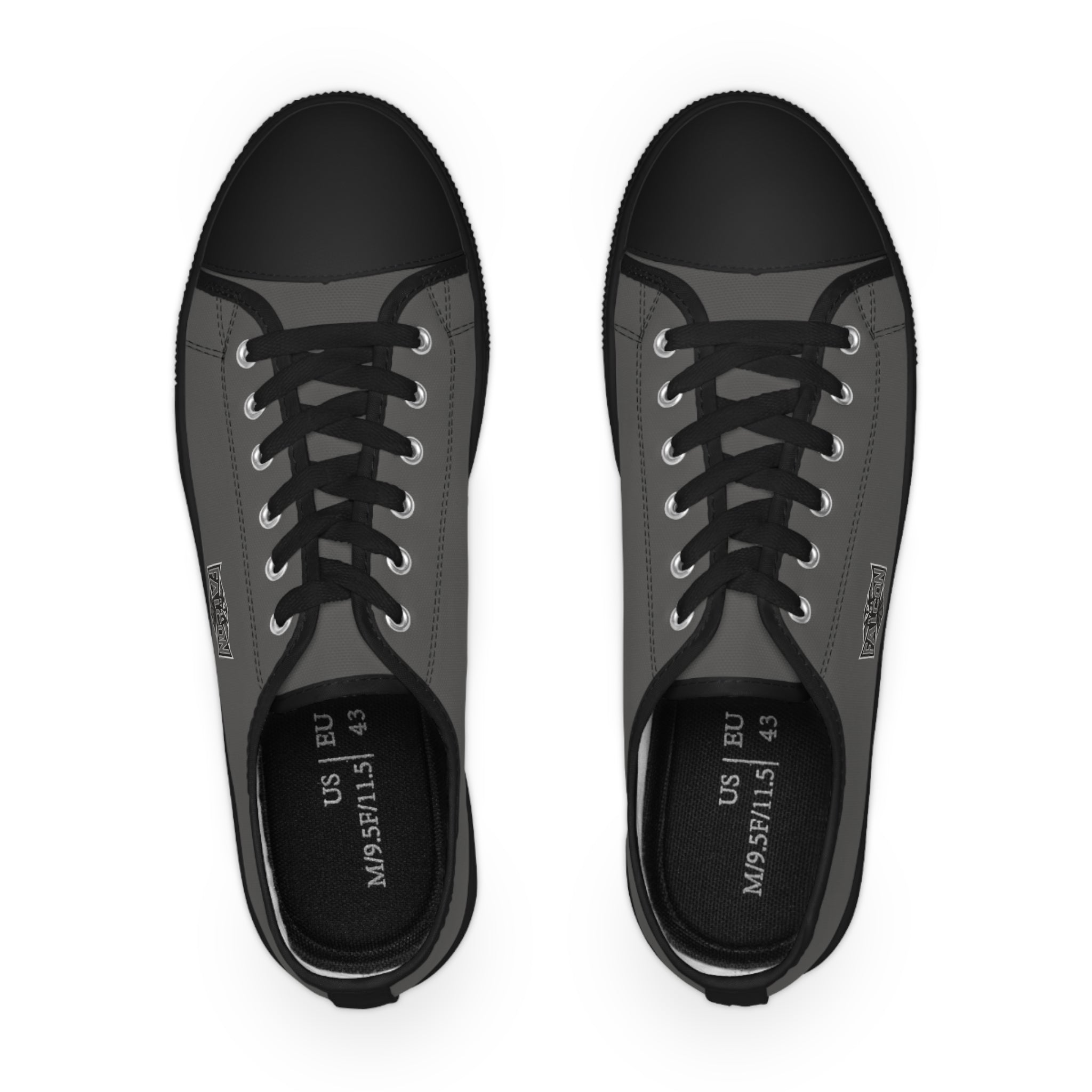 Fly As A Falcon Low Top Sneakers |  Granite Classic Grey Canvas Casual Shoes
