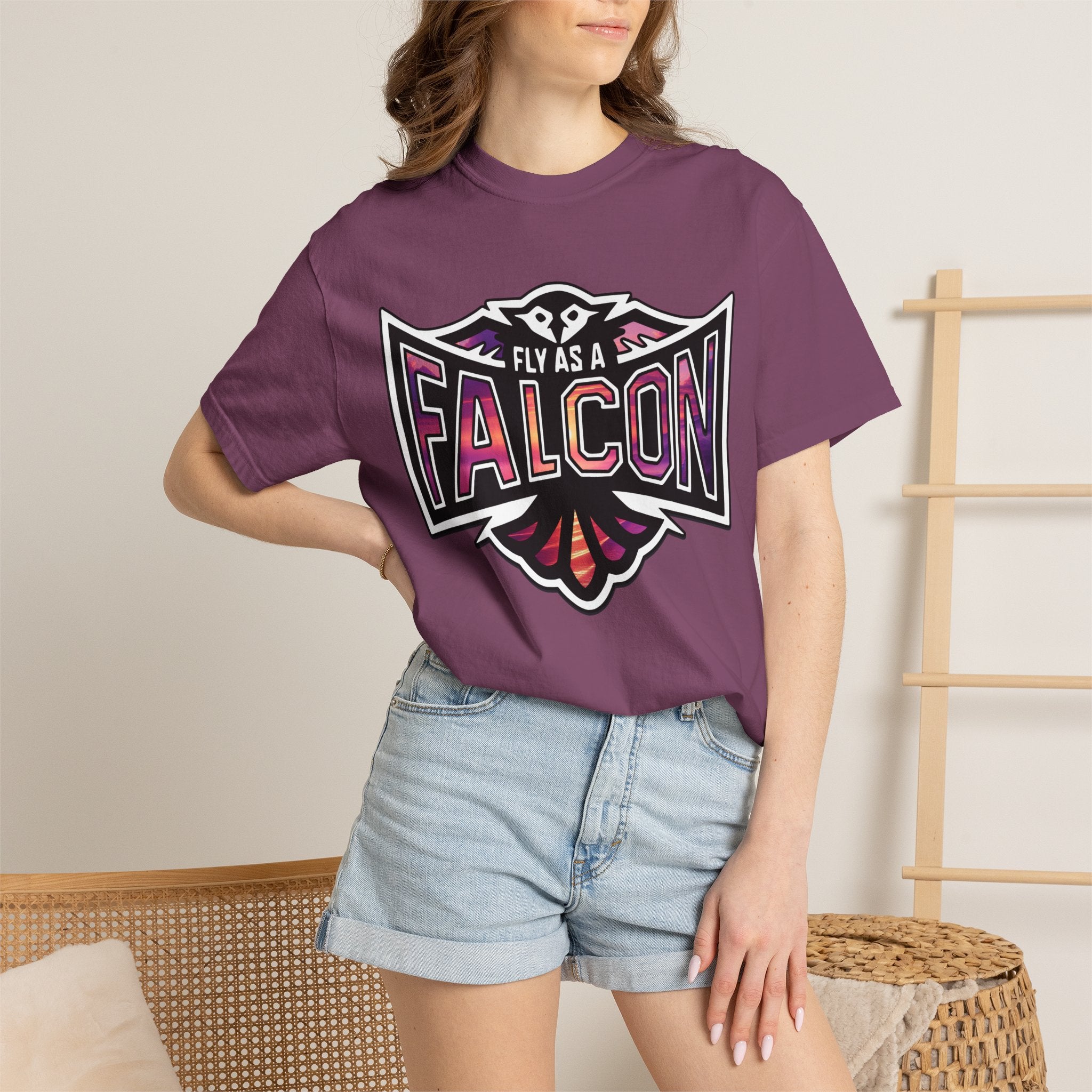 Fly As A Falcon Athletic Logo T-Shirt | Ocean Set