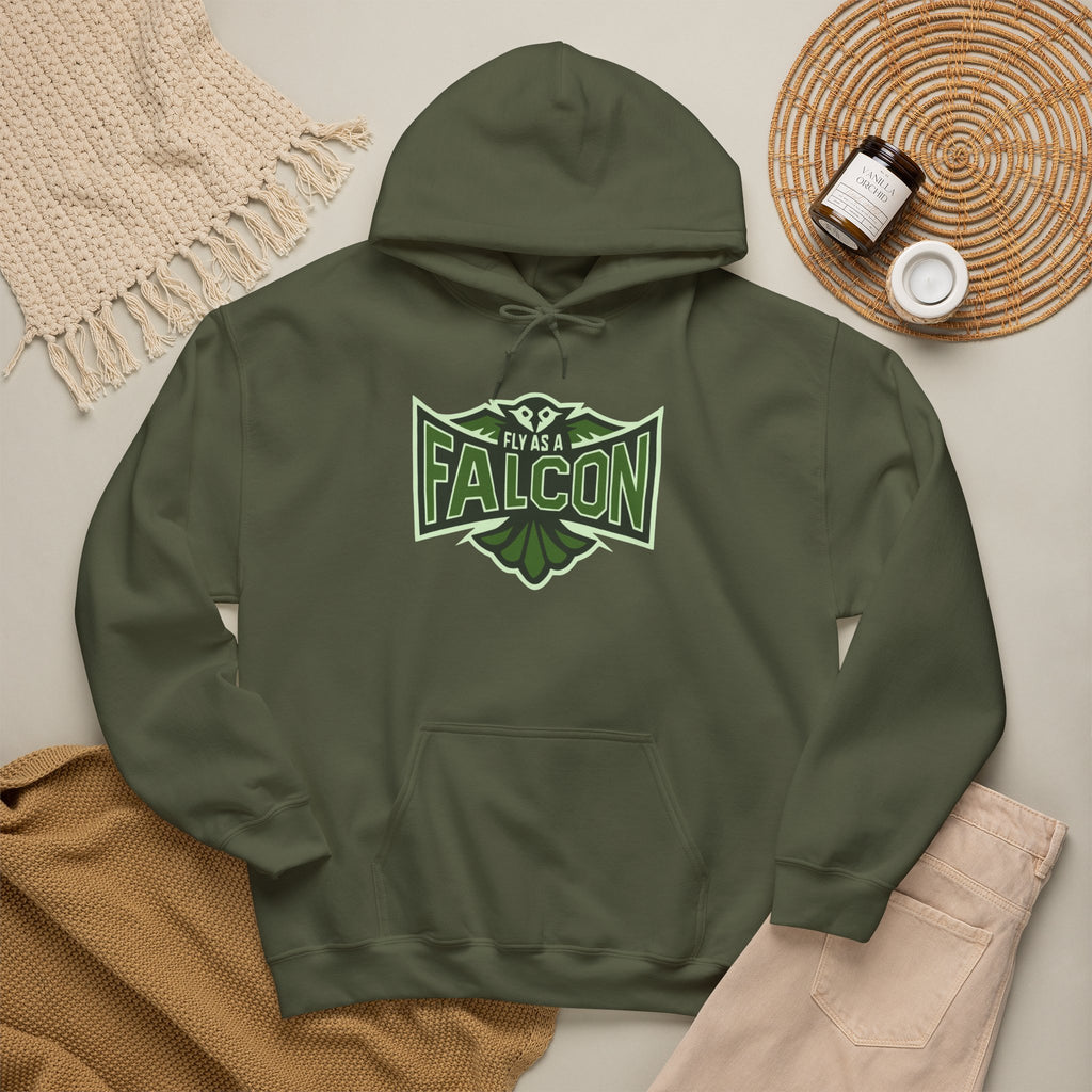 Fly As A Falcon Athletic Hoodie | Forest Ash