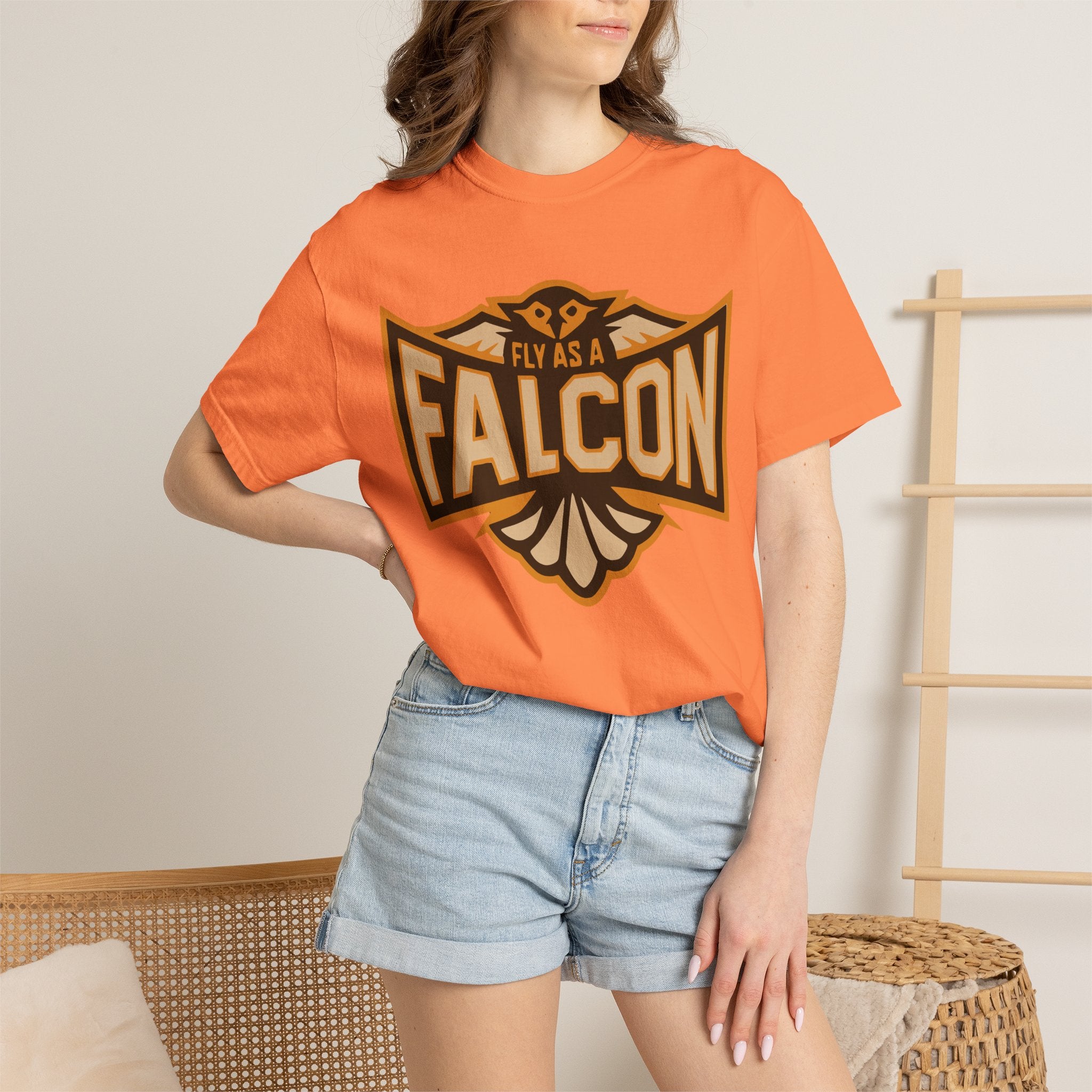 Fly As A Falcon T-Shirt | Sepia