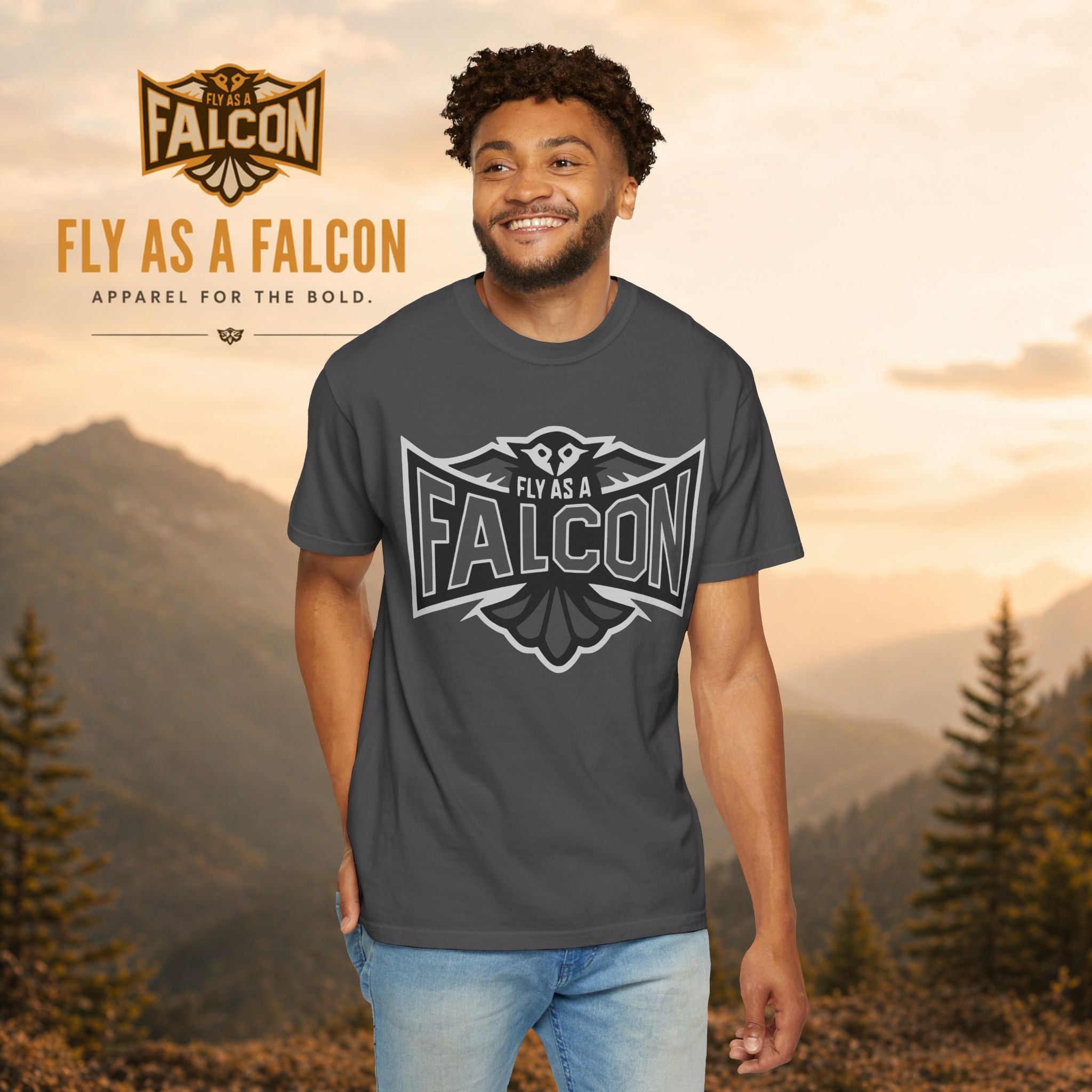 Fly As A Falcon T-Shirt  |  Granite