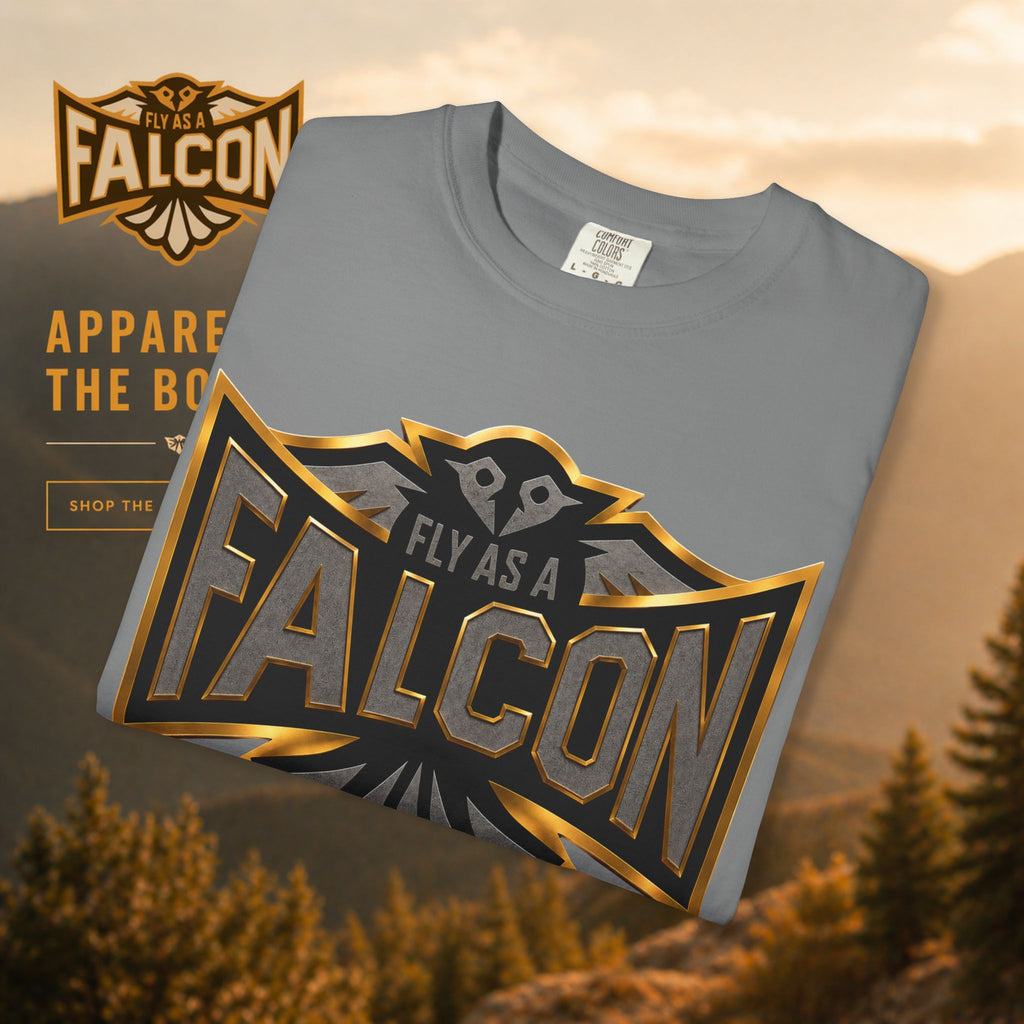 Fly As A Falcon Graphic T-Shirt | Black & Gold Collection 02