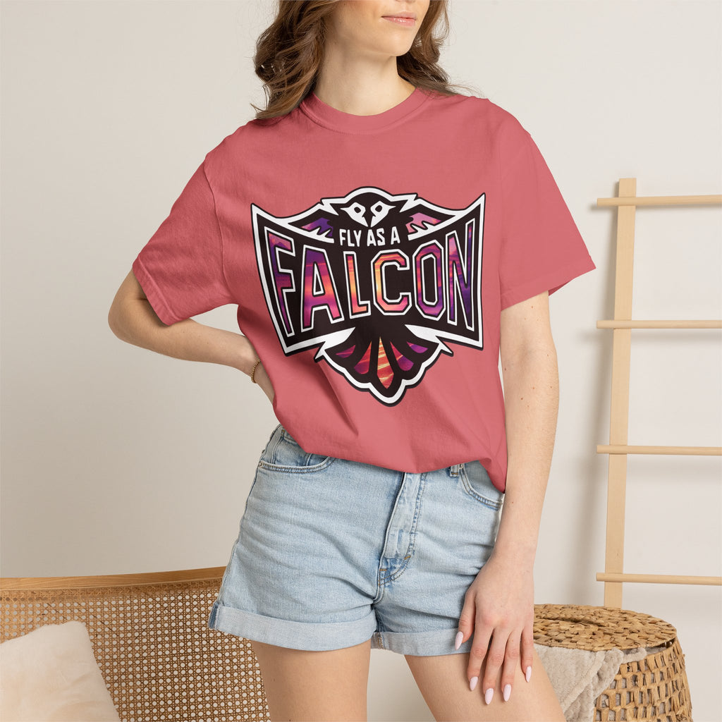 Fly As A Falcon Athletic Logo T-Shirt | Ocean Set