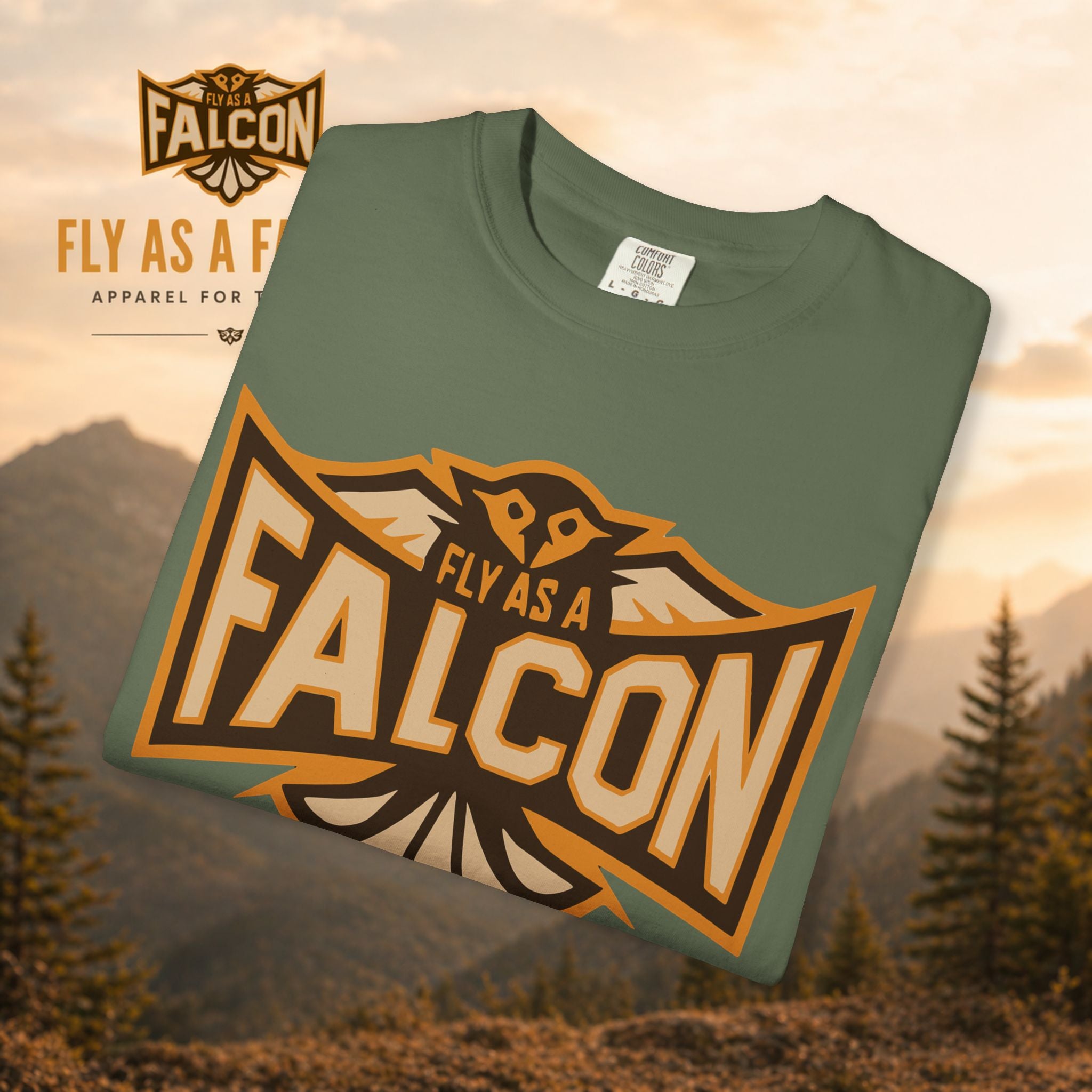 Fly As A Falcon T-Shirt | Sepia