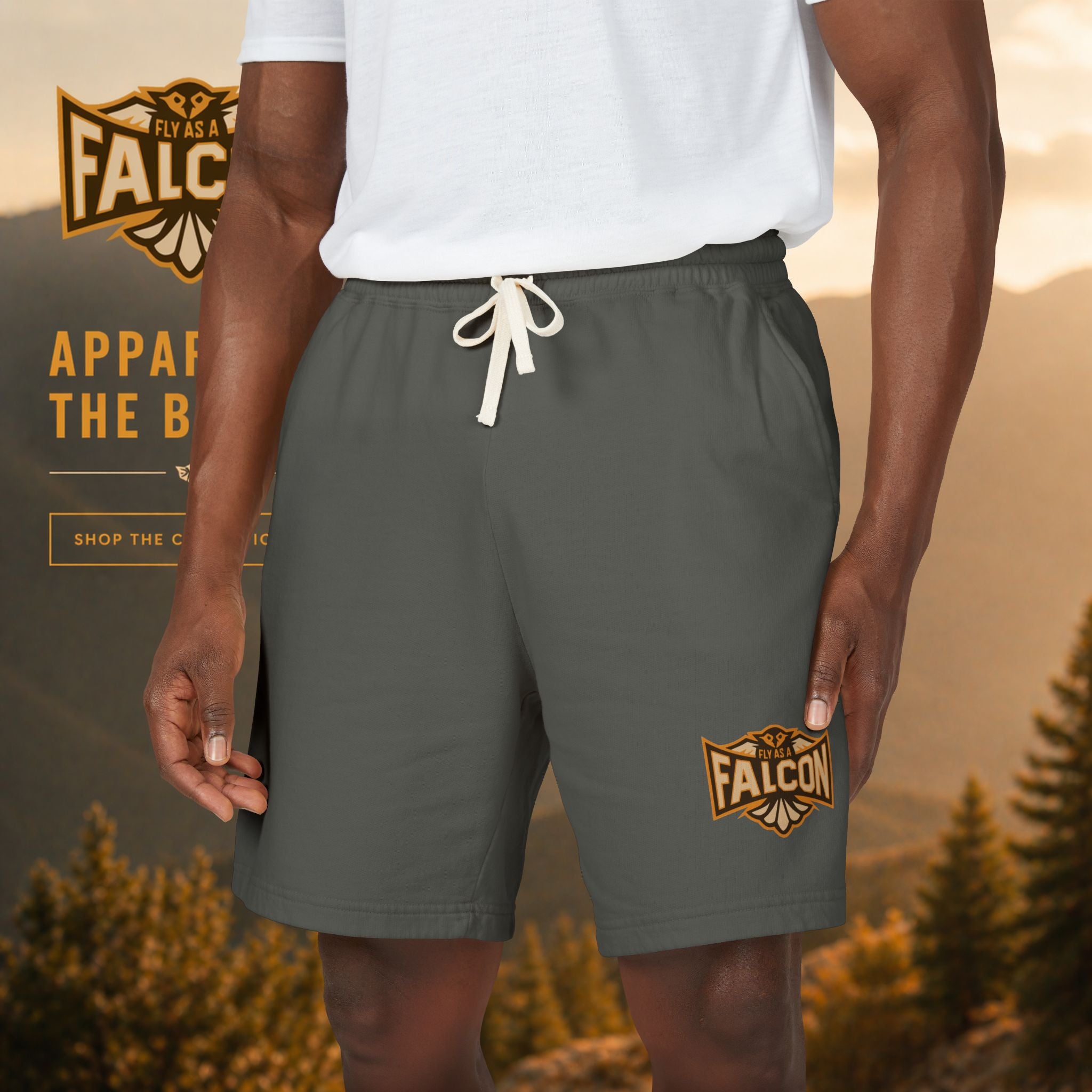 Fly As A Falcon Fleece Sweat Shorts | Sepia