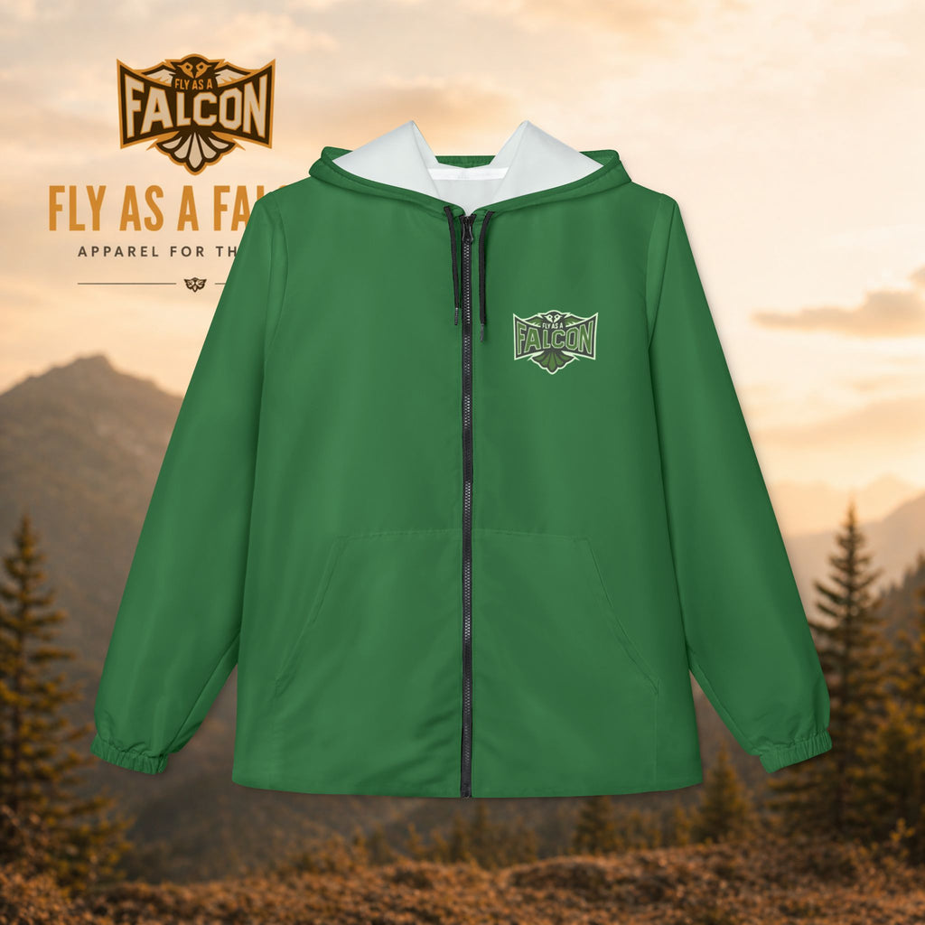 Fly As A Falcon Windbreaker Jacket | Forest Ash