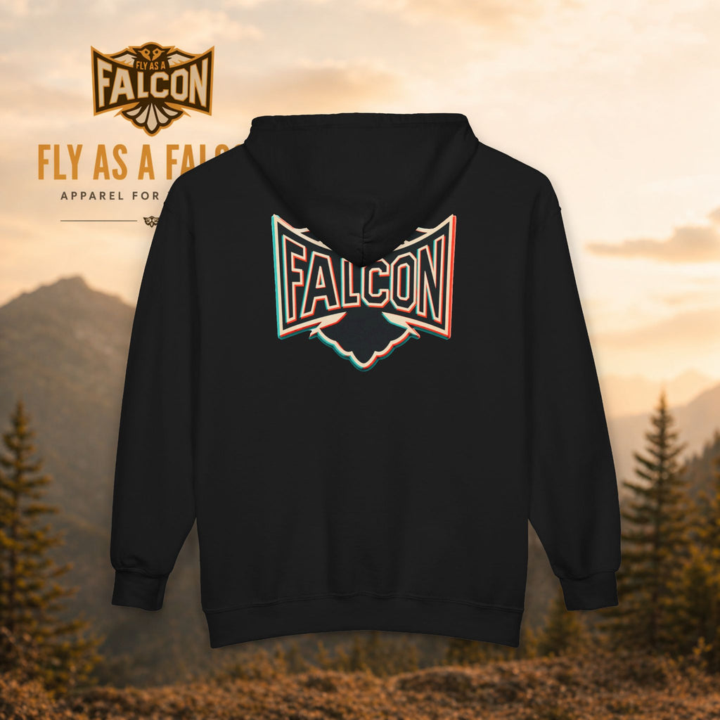 Fly As A Falcon Classic Full-Zip Hoodie | Retro 3D