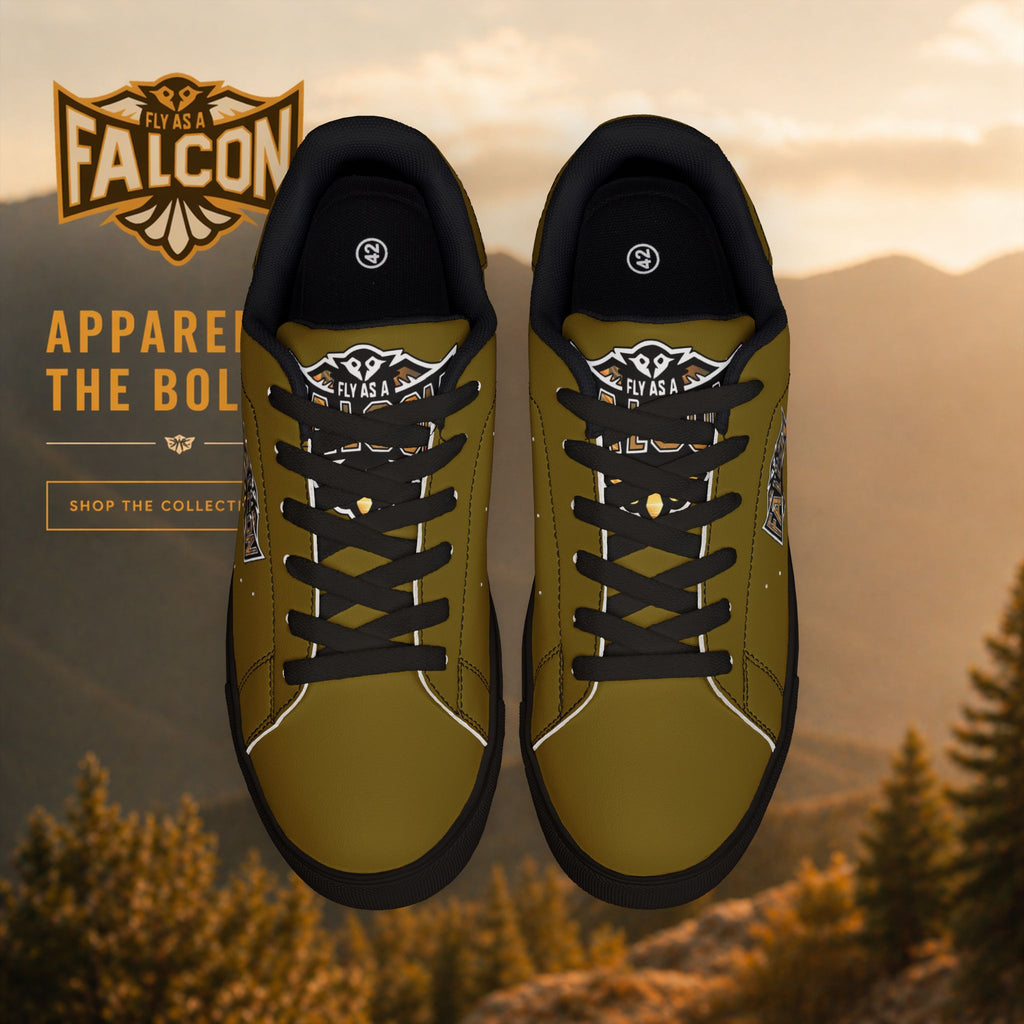 Fly As A Falcon Leather Sneakers | Golden Haze