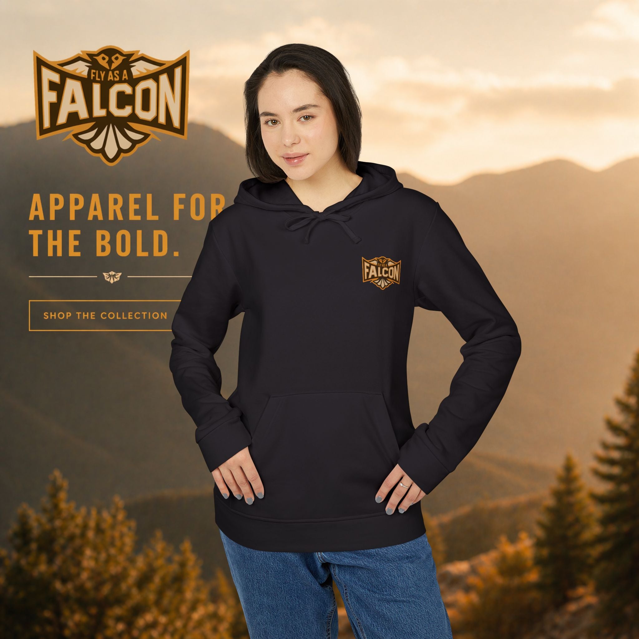 Fly As A Falcon Adidas Pullover Hoodie | Sepia