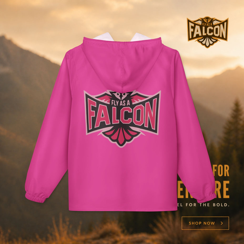 Fly As A Falcon Hooded Windbreaker Jacket | Wild Rose