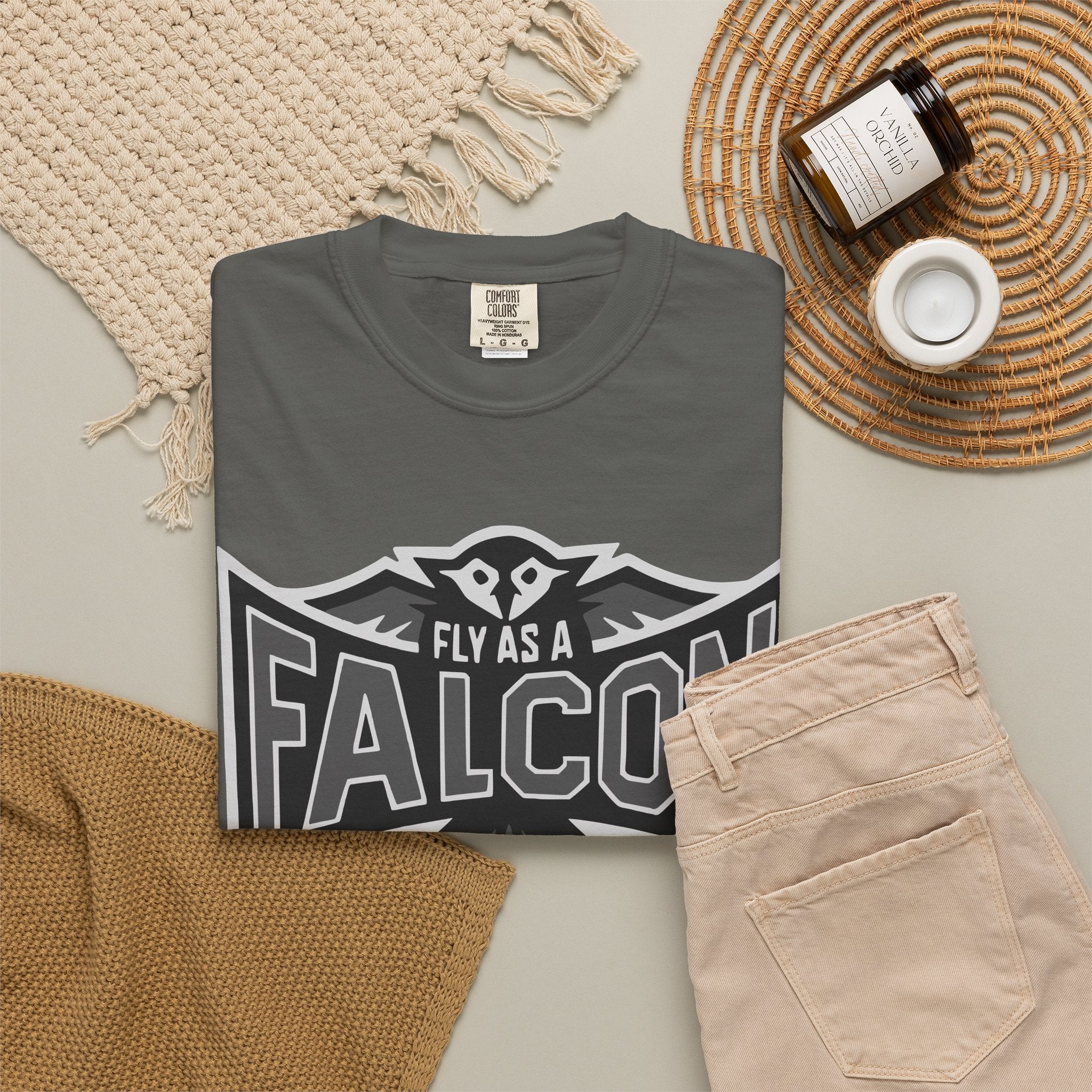 Fly As A Falcon T-Shirt  |  Granite