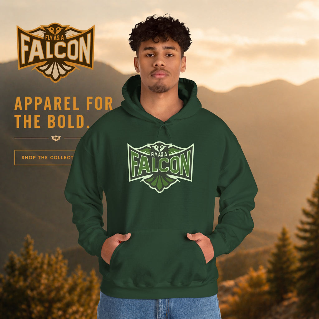 Fly As A Falcon Athletic Hoodie | Forest Ash