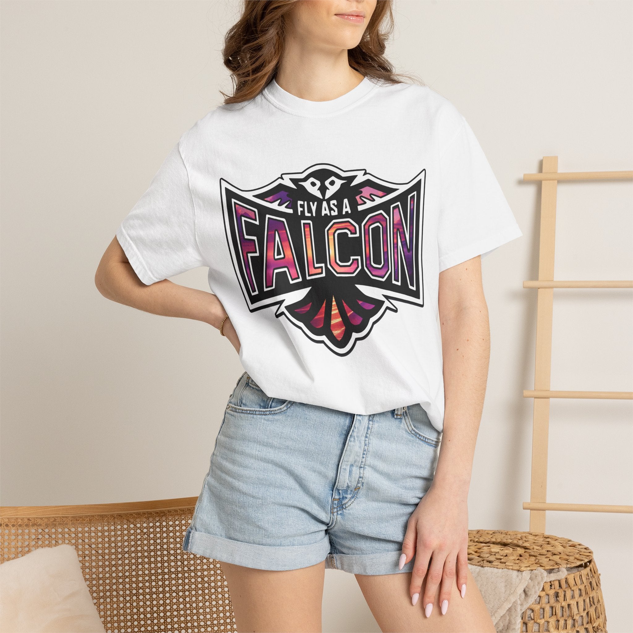 Fly As A Falcon Athletic Logo T-Shirt | Ocean Set