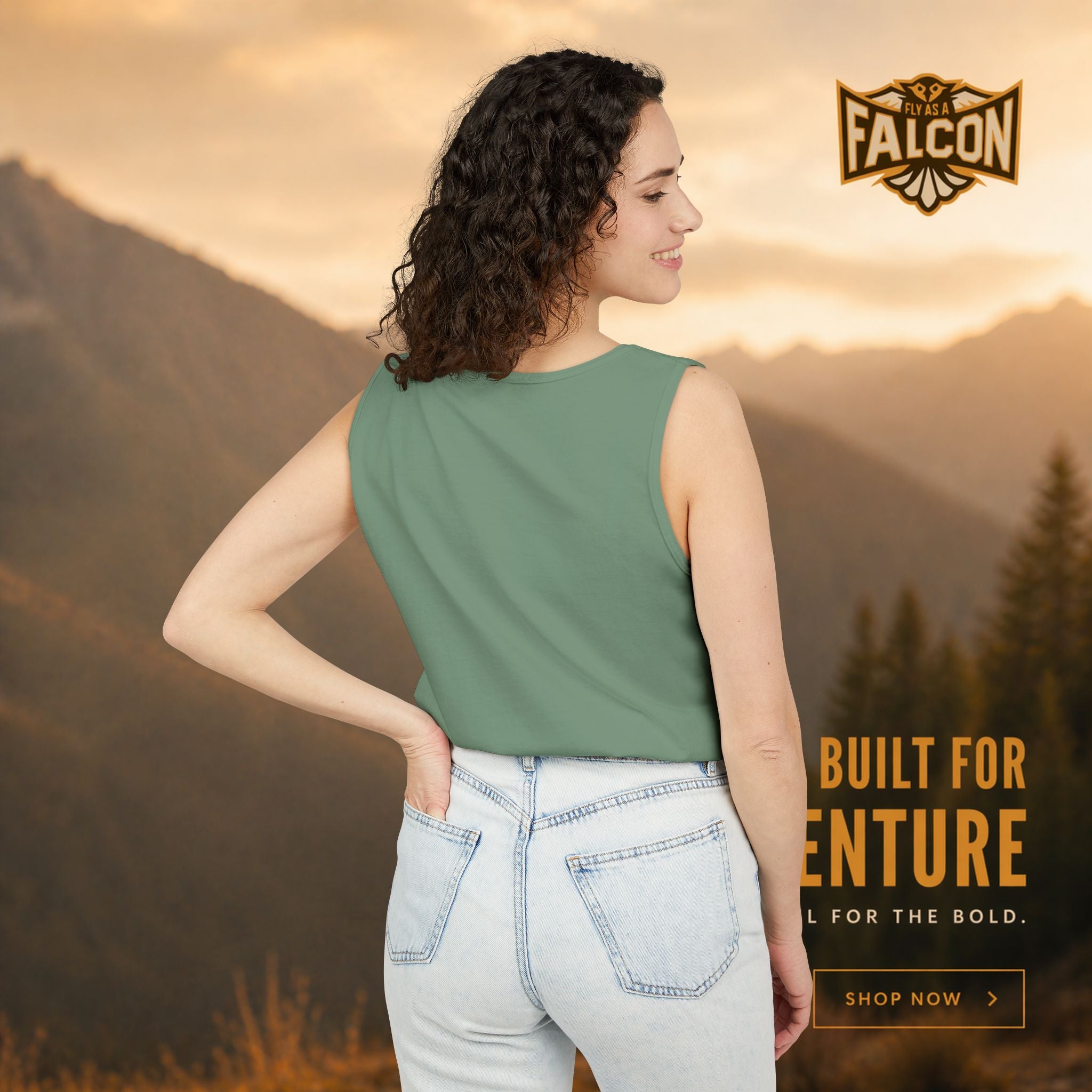 Fly As A Falcon Tank Top | Forest Ash
