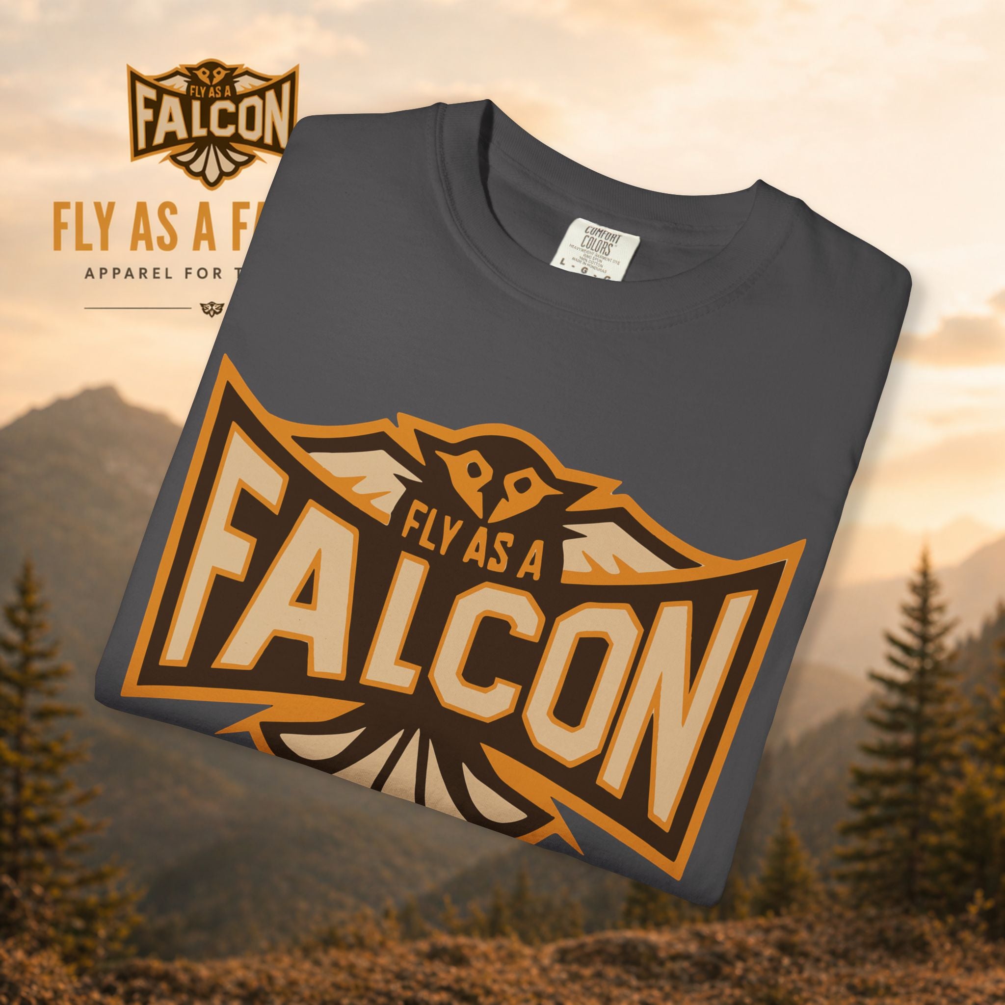 Fly As A Falcon T-Shirt | Sepia
