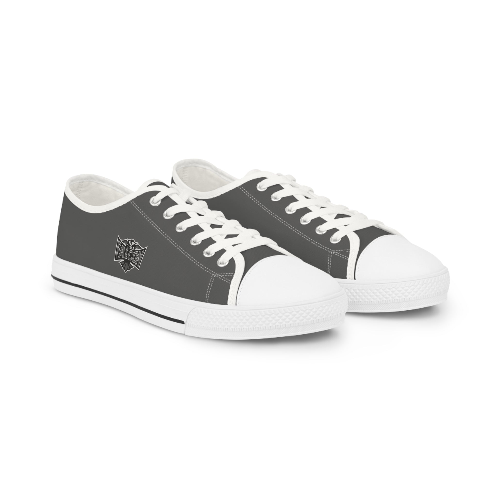 Fly As A Falcon Low Top Sneakers |  Granite Classic Grey Canvas Casual Shoes