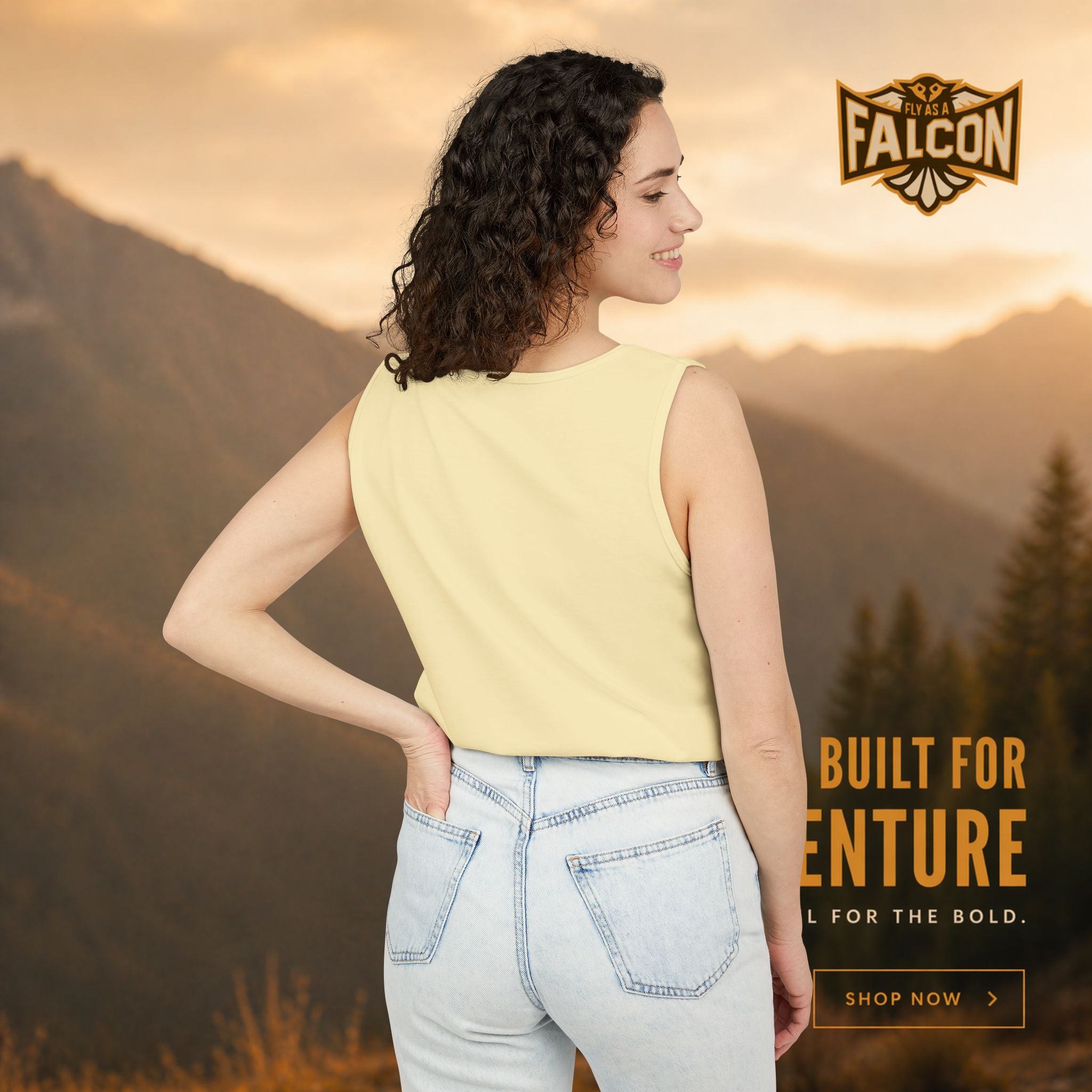 Fly As A Falcon Tank Top |  Sepia