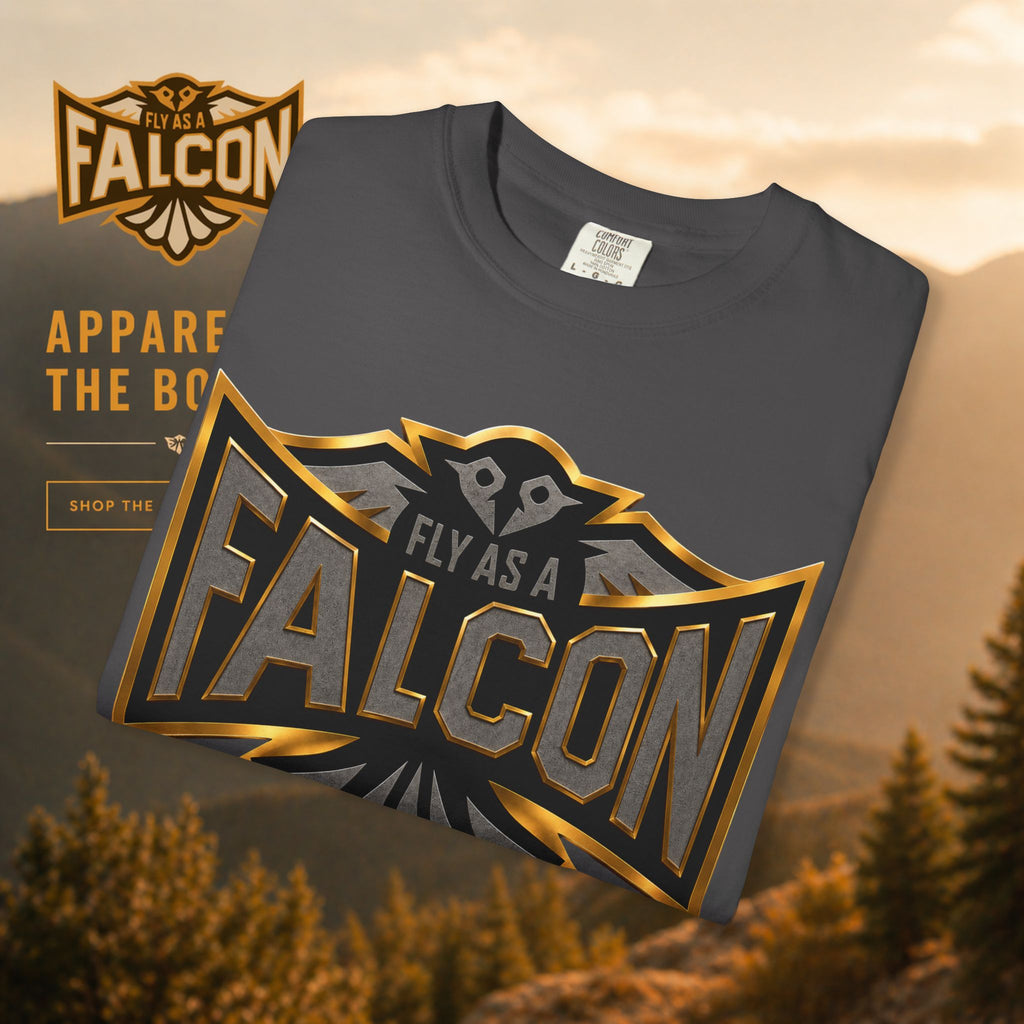 Fly As A Falcon Graphic T-Shirt | Black & Gold Collection 02