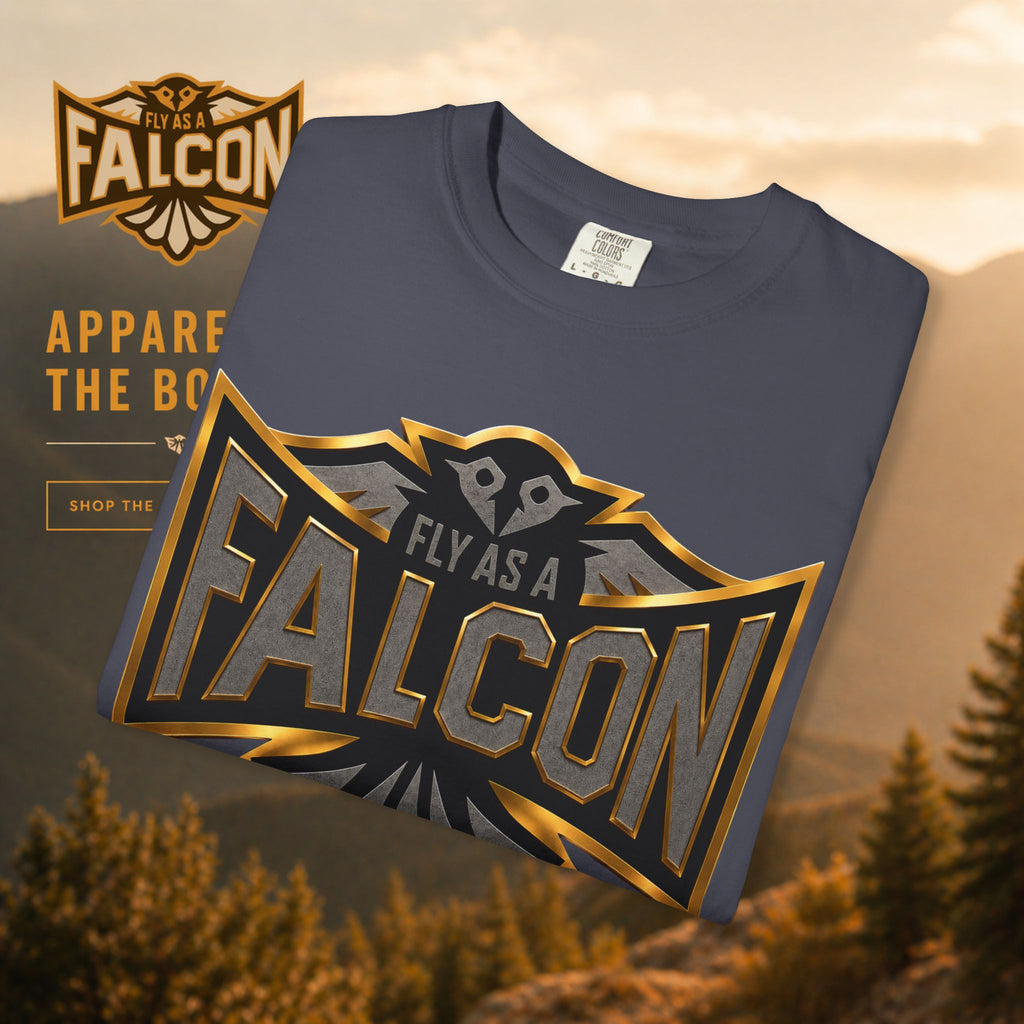 Fly As A Falcon Graphic T-Shirt | Black & Gold Collection 02