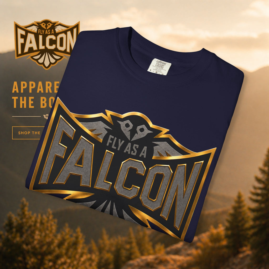 Fly As A Falcon Graphic T-Shirt | Black & Gold Collection 02