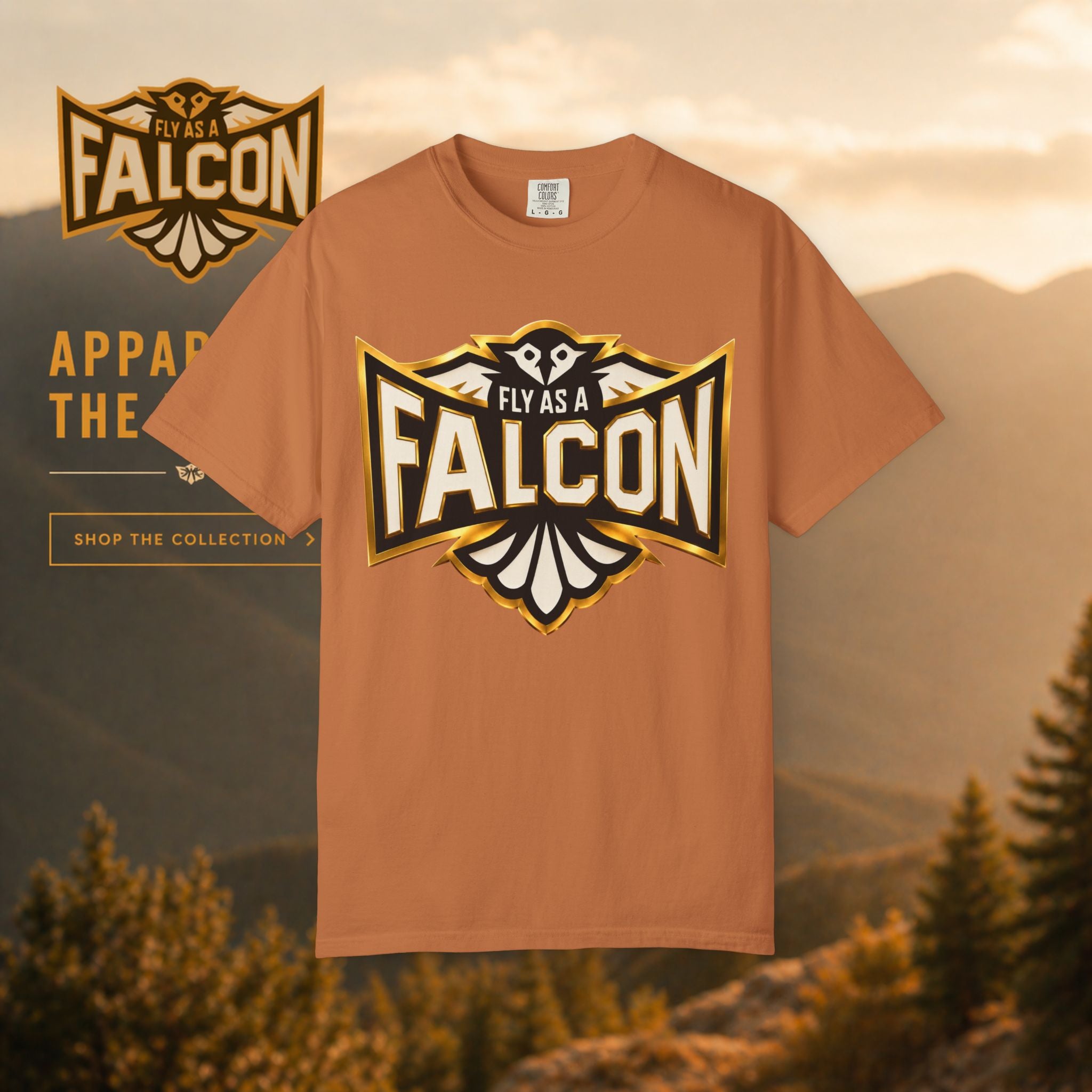 Fly As A Falcon Graphic T-Shirt | Black & Gold Collection 01