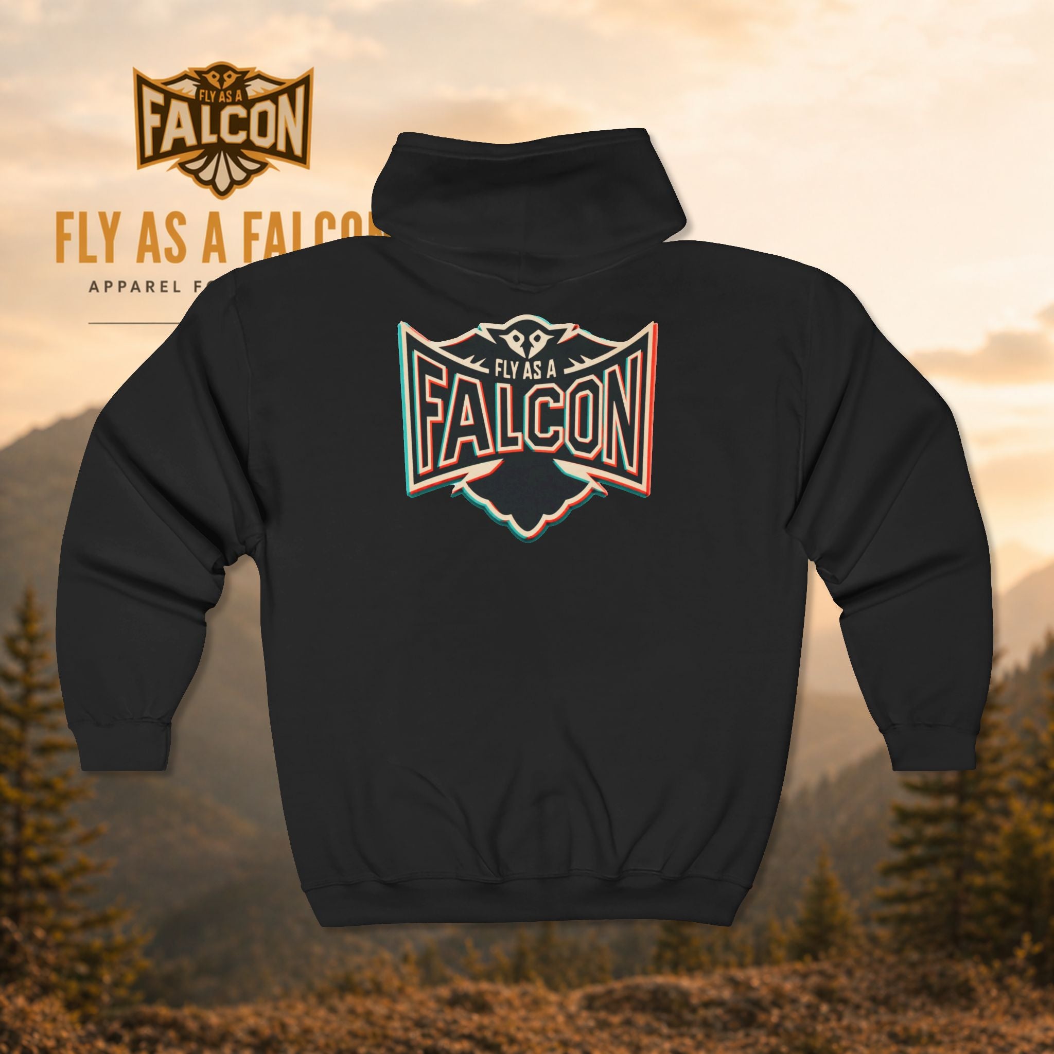 Fly As A Falcon Classic Full-Zip Hoodie | Retro 3D