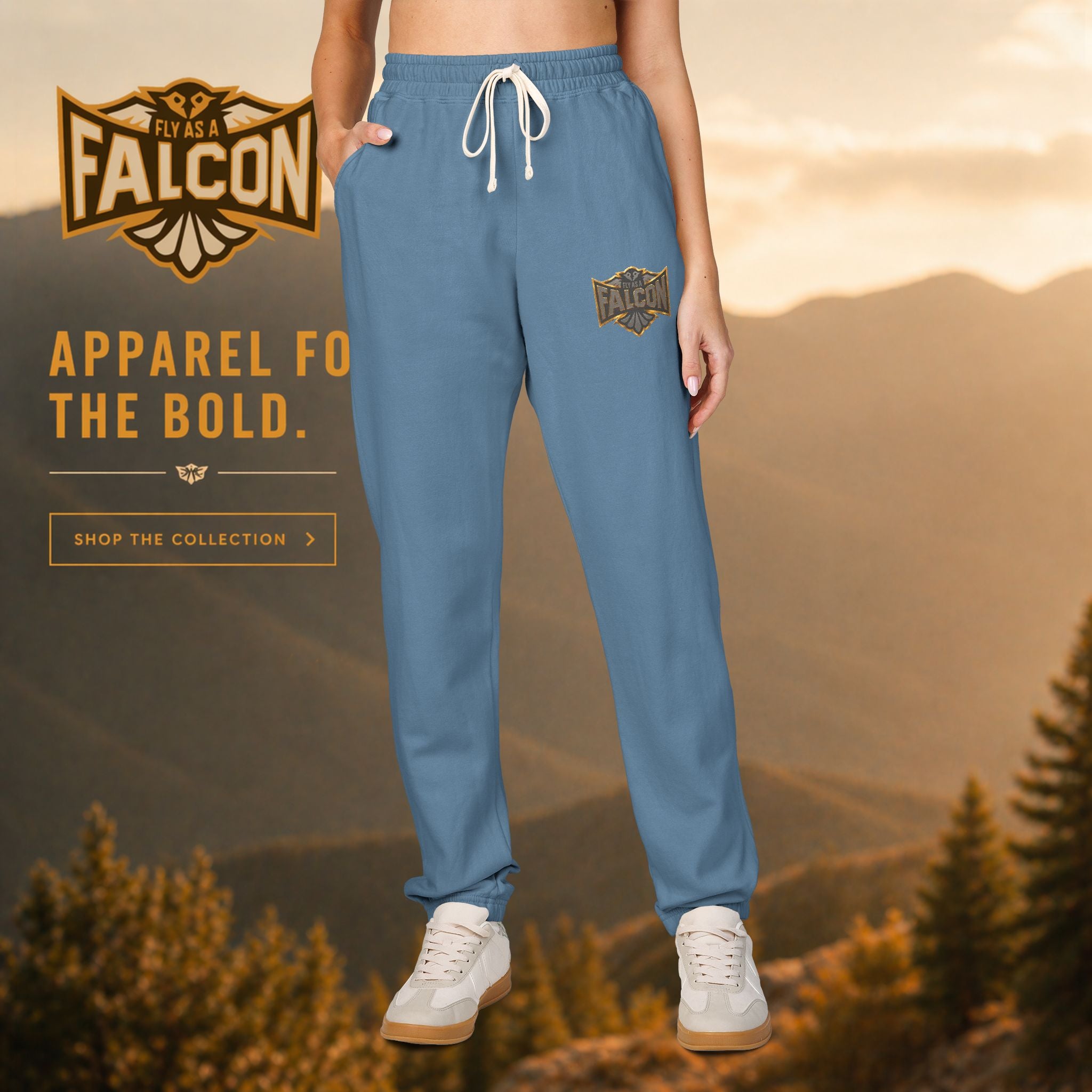 Fly As A Falcon Sweatpants | Black & Gold Collection 02