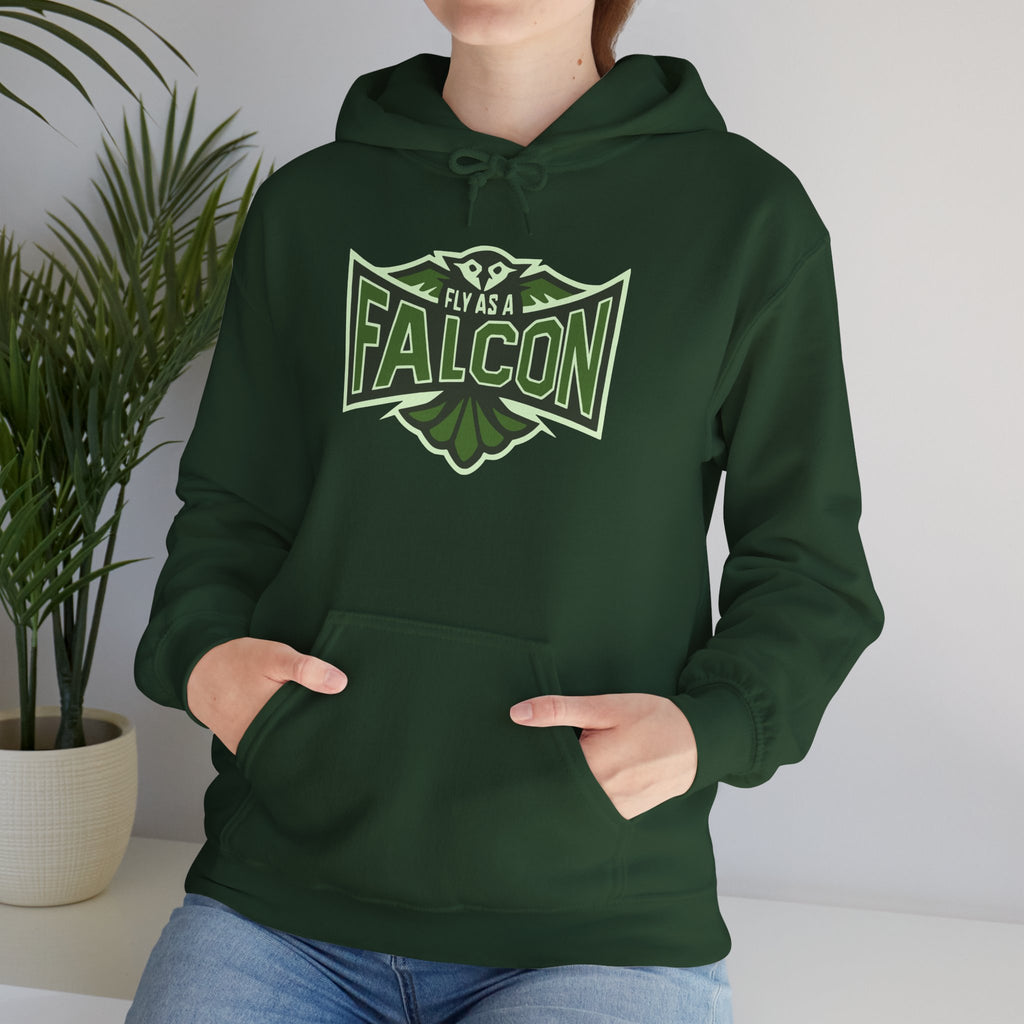 Fly As A Falcon Athletic Hoodie | Forest Ash