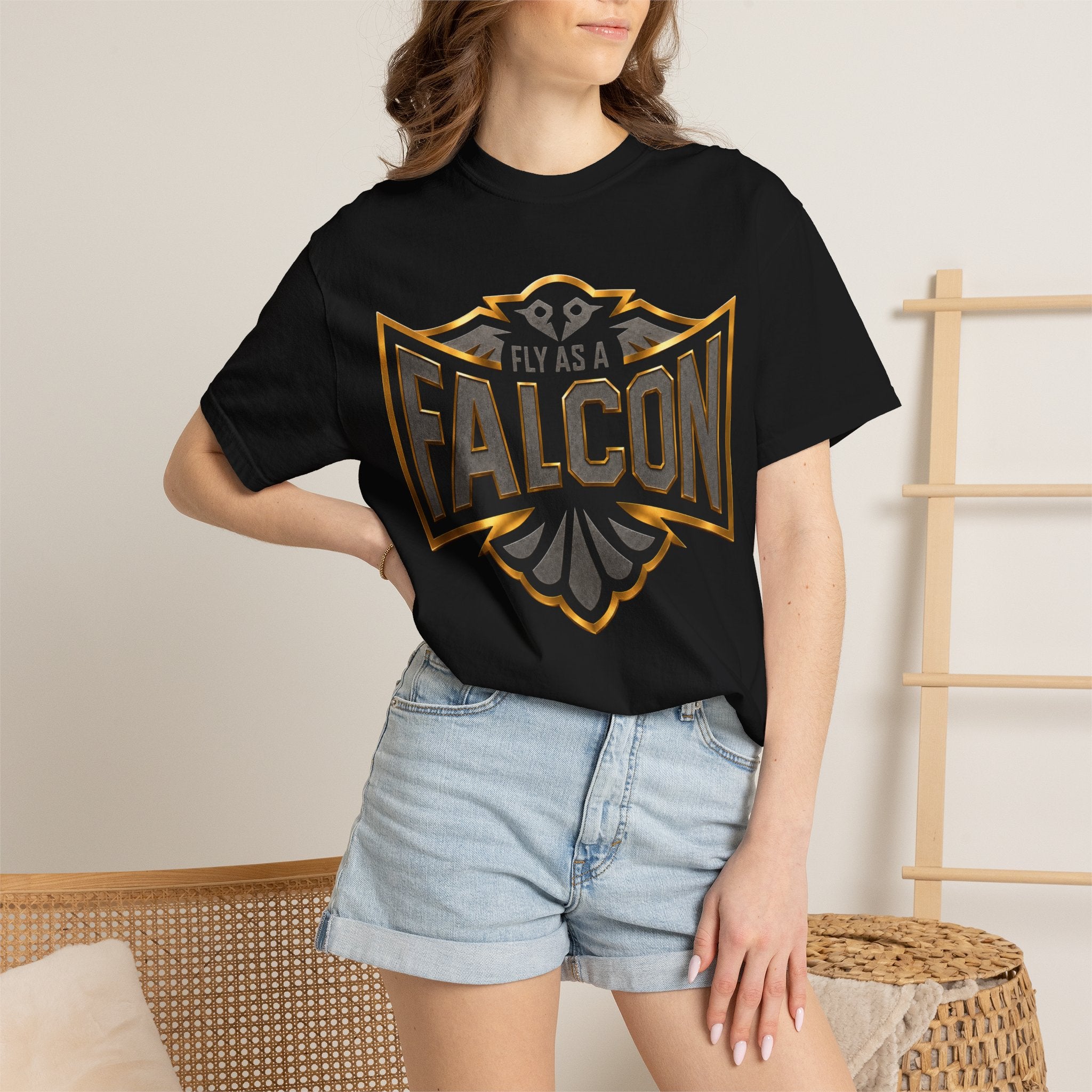 Fly As A Falcon Graphic T-Shirt | Black & Gold Collection 02