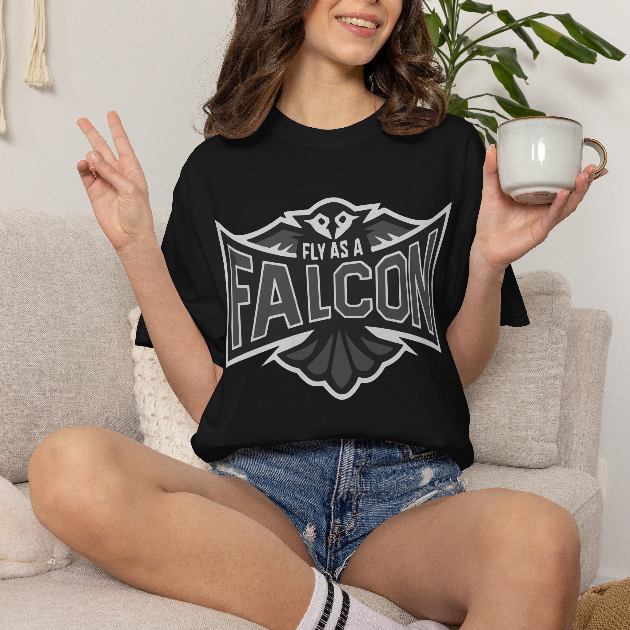 Fly As A Falcon T-Shirt  |  Granite
