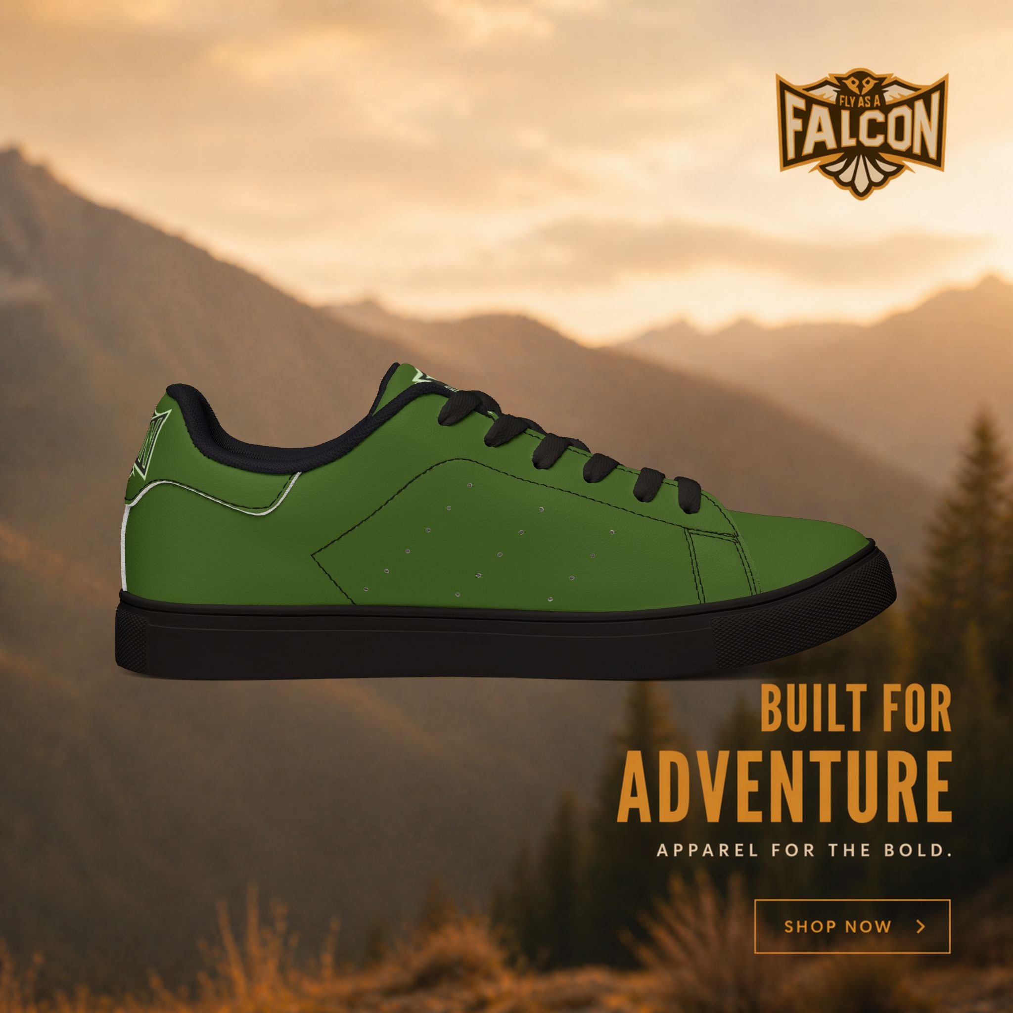 Fly As A Falcon Low-Top Sneakers | Forest Ash