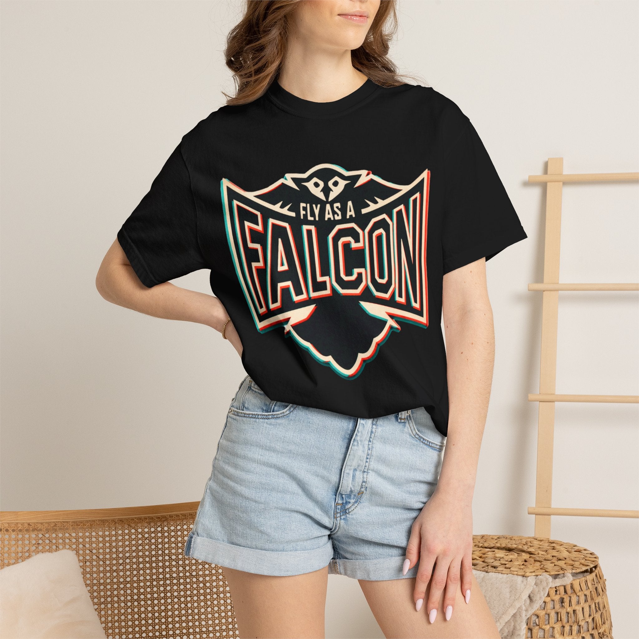 Fly As A Falcon Graphic T-Shirt | Retro 3D