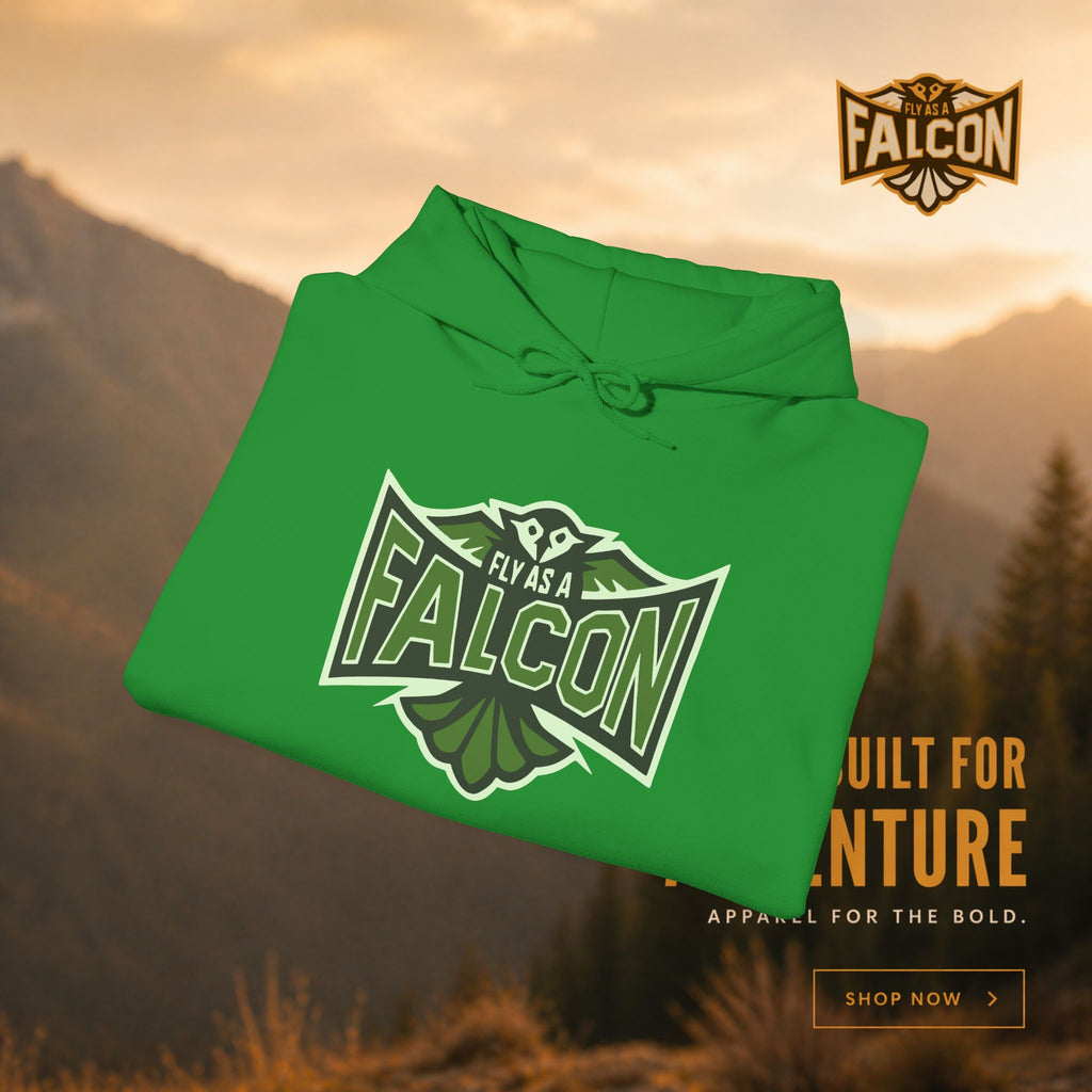 Fly As A Falcon Athletic Hoodie | Forest Ash