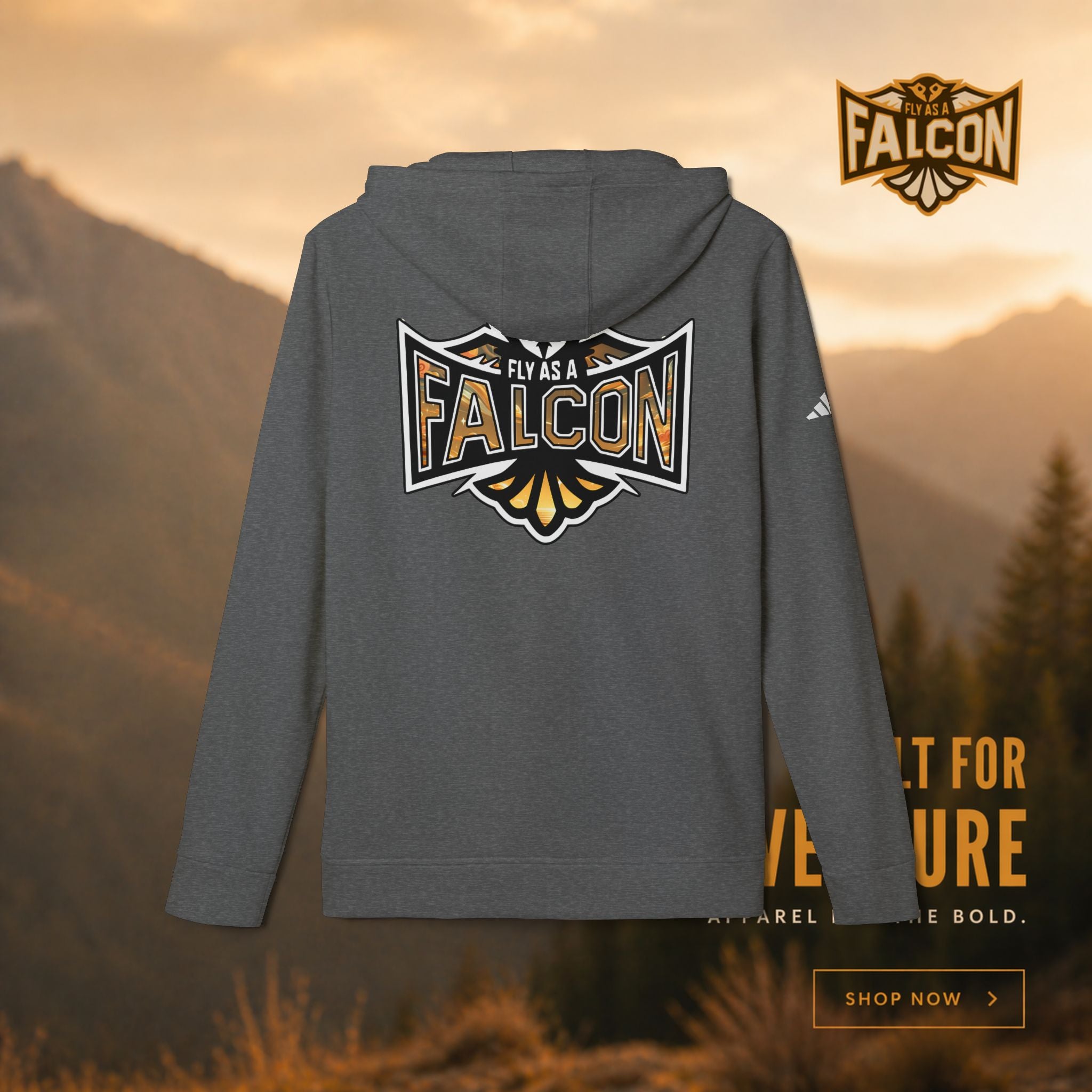 Fly As A Falcon Adidas Pullover Hoodie | Golden Haze