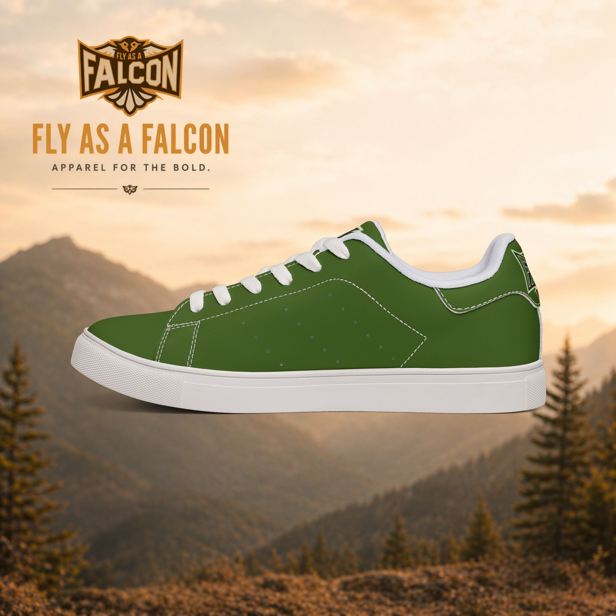 Fly As A Falcon Low-Top Sneakers | Forest Ash